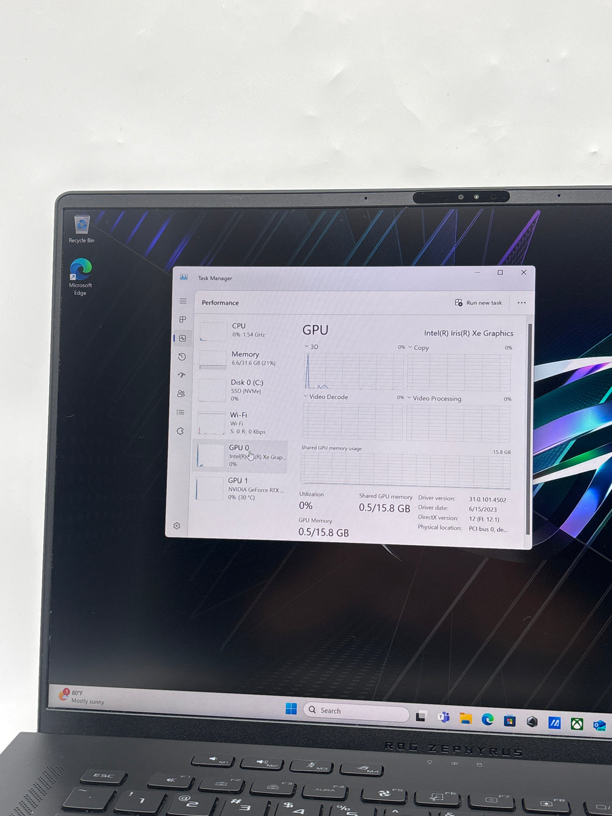 ASUS ROG Zephyrus M16 GU604VI i9-13900H 32GB RAM 1TB SSD RTX 4070 - Used
