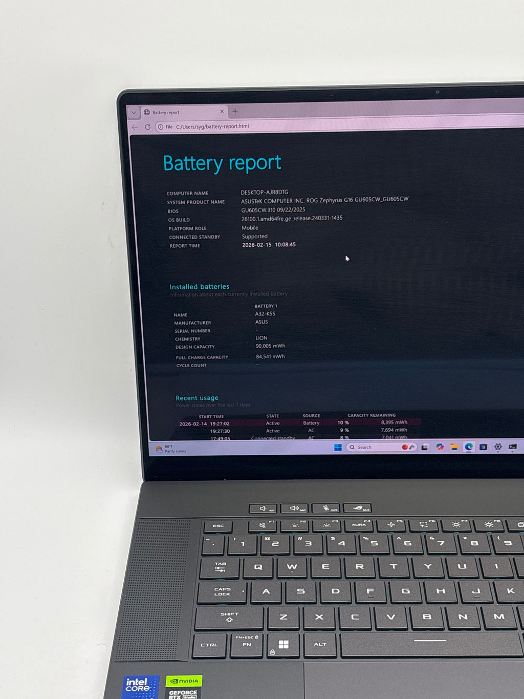 ASUS ROG Zephyrus G16 Ultra 9 285H 32GB RAM 2TB SSD RTX 5080
