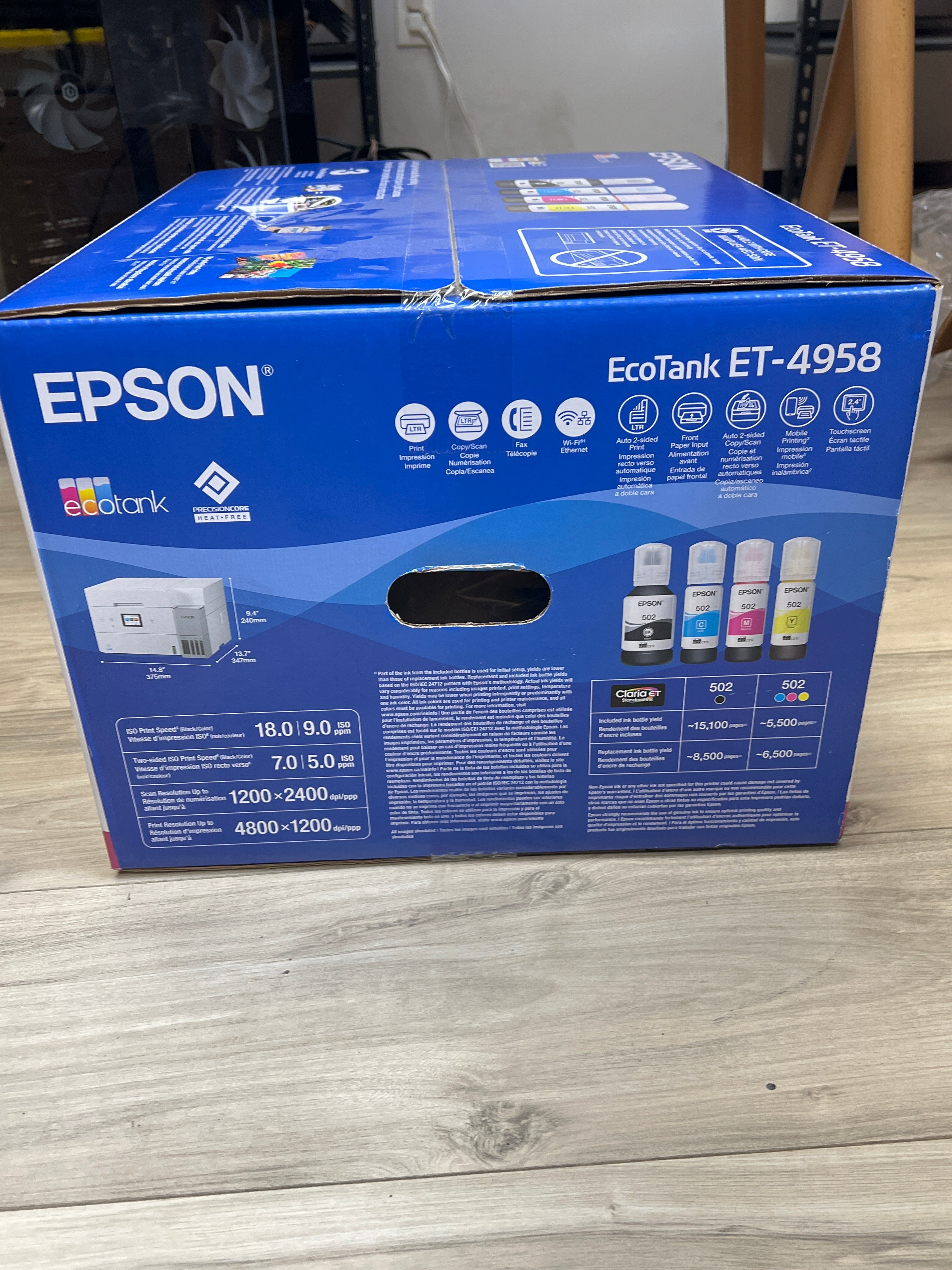 Epson EcoTank ET-4958 All-In-One Wireless Inkjet Printer - New in Box