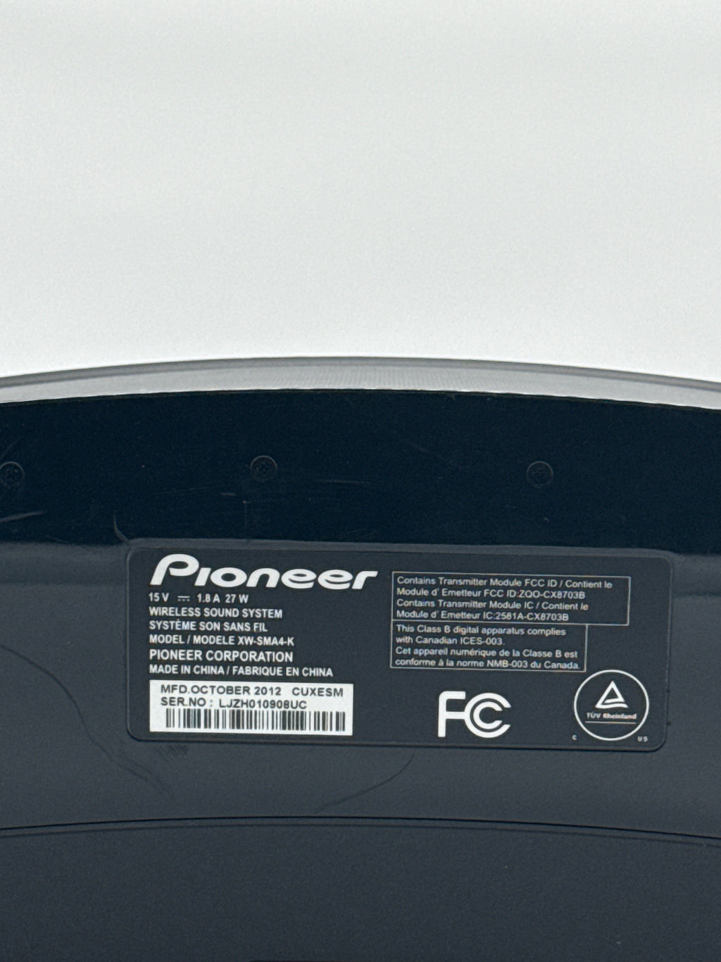 Pioneer A4 XW-SMA4-K Wireless Speaker Black 15W