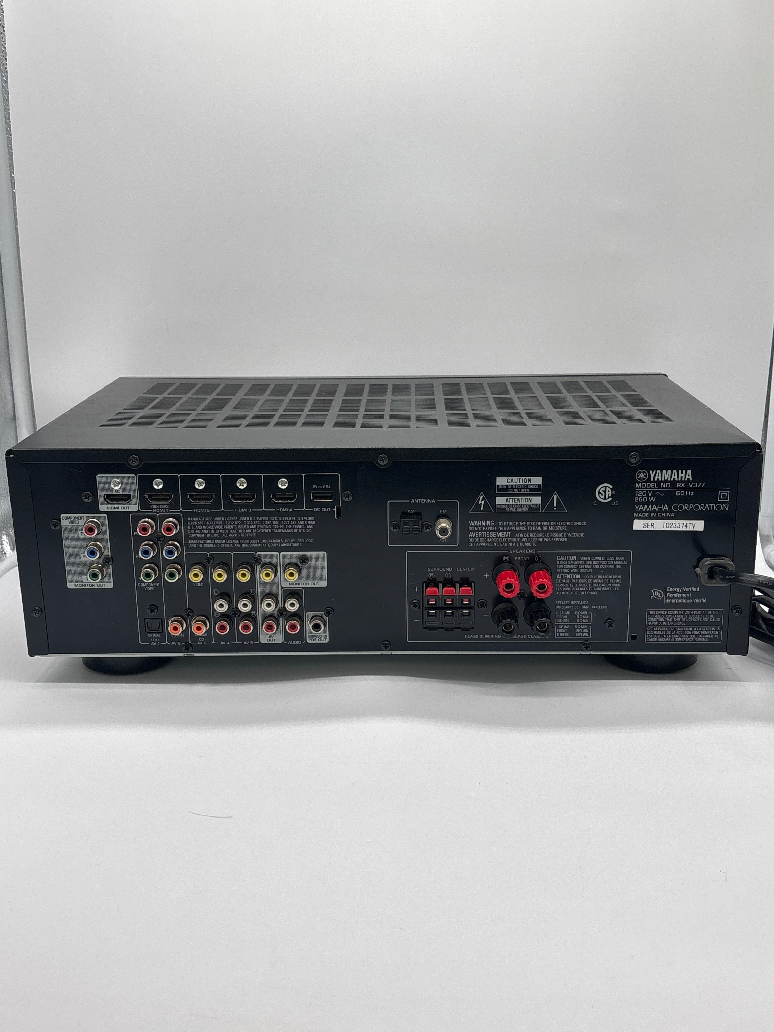Yamaha RX-V377 AV Surround Receiver - For Parts (No Sound)