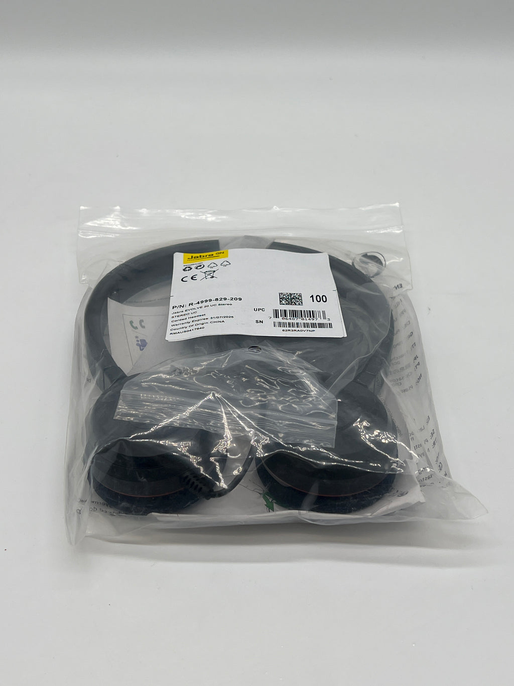 Jabra Evolve 20 UC Wired Headset with USB-A Controller and Noise Cancellation Black New