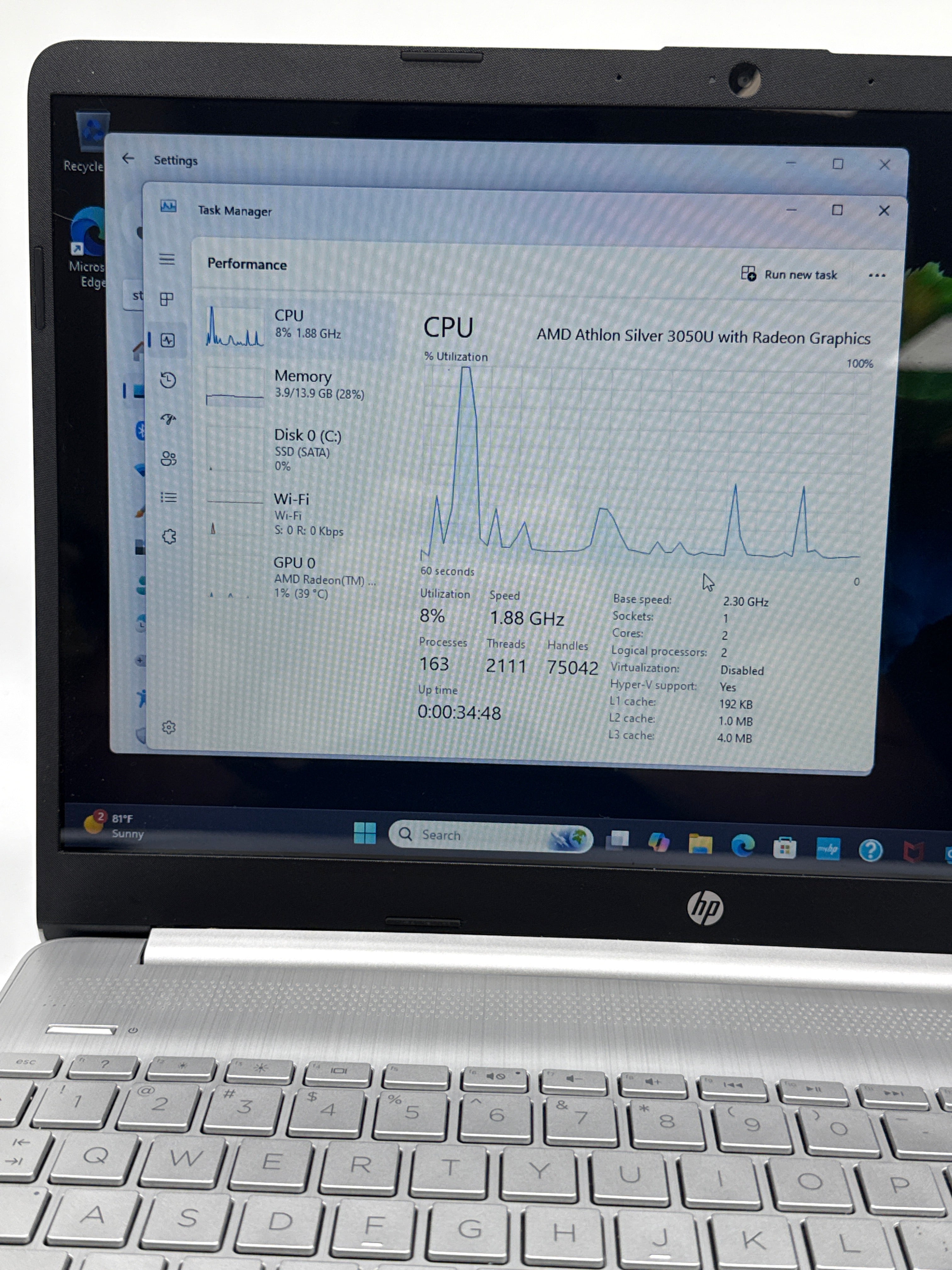 HP 15-ef107wm 15.6 Inch AMD Athlon 16GB RAM 1TB SSD Silver