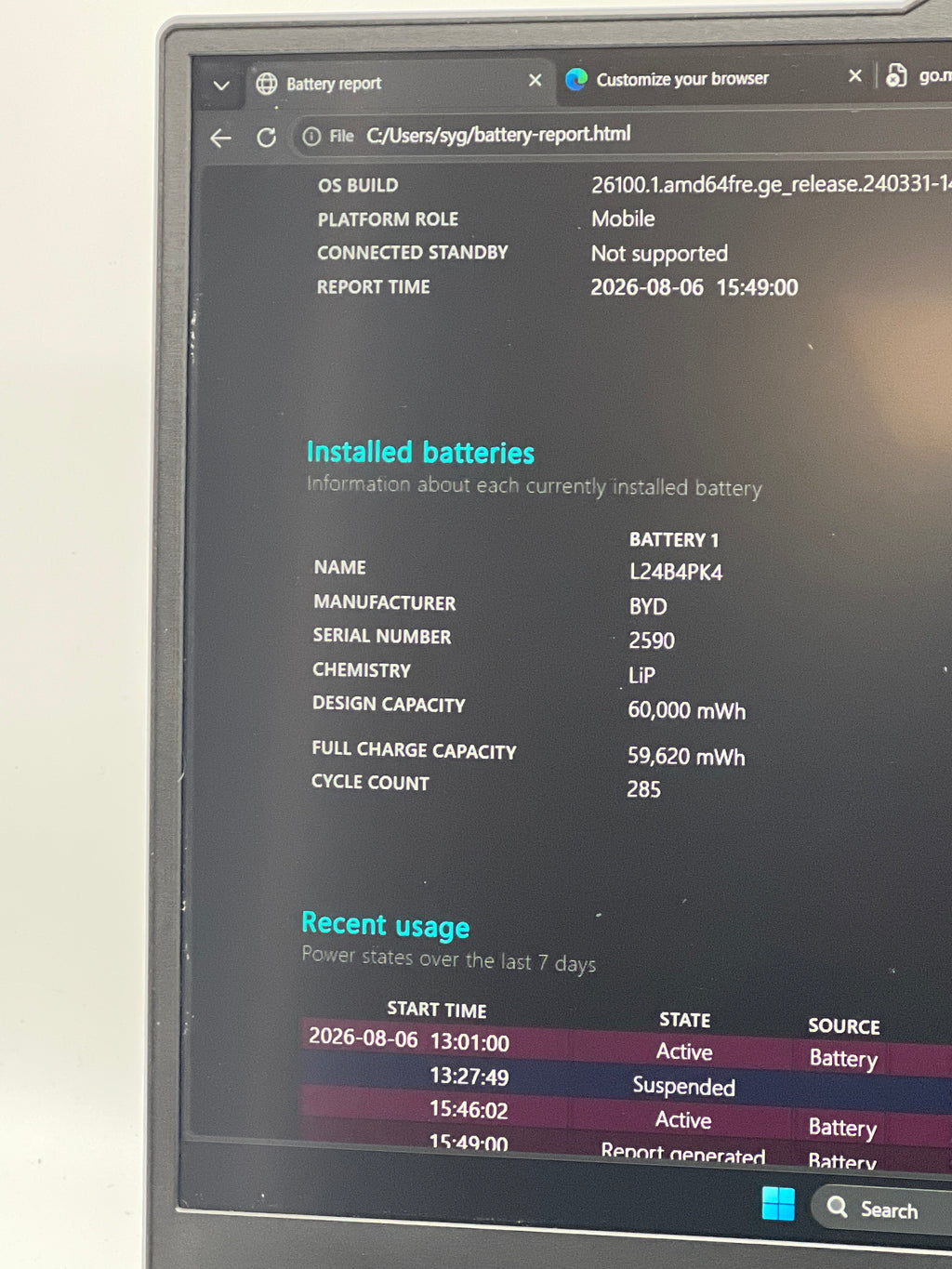 Lenovo LOQ 15IAX10 15" Intel Core i5-13450HX 16GB RAM 1TB SSD RTX 5050 Gray - Used