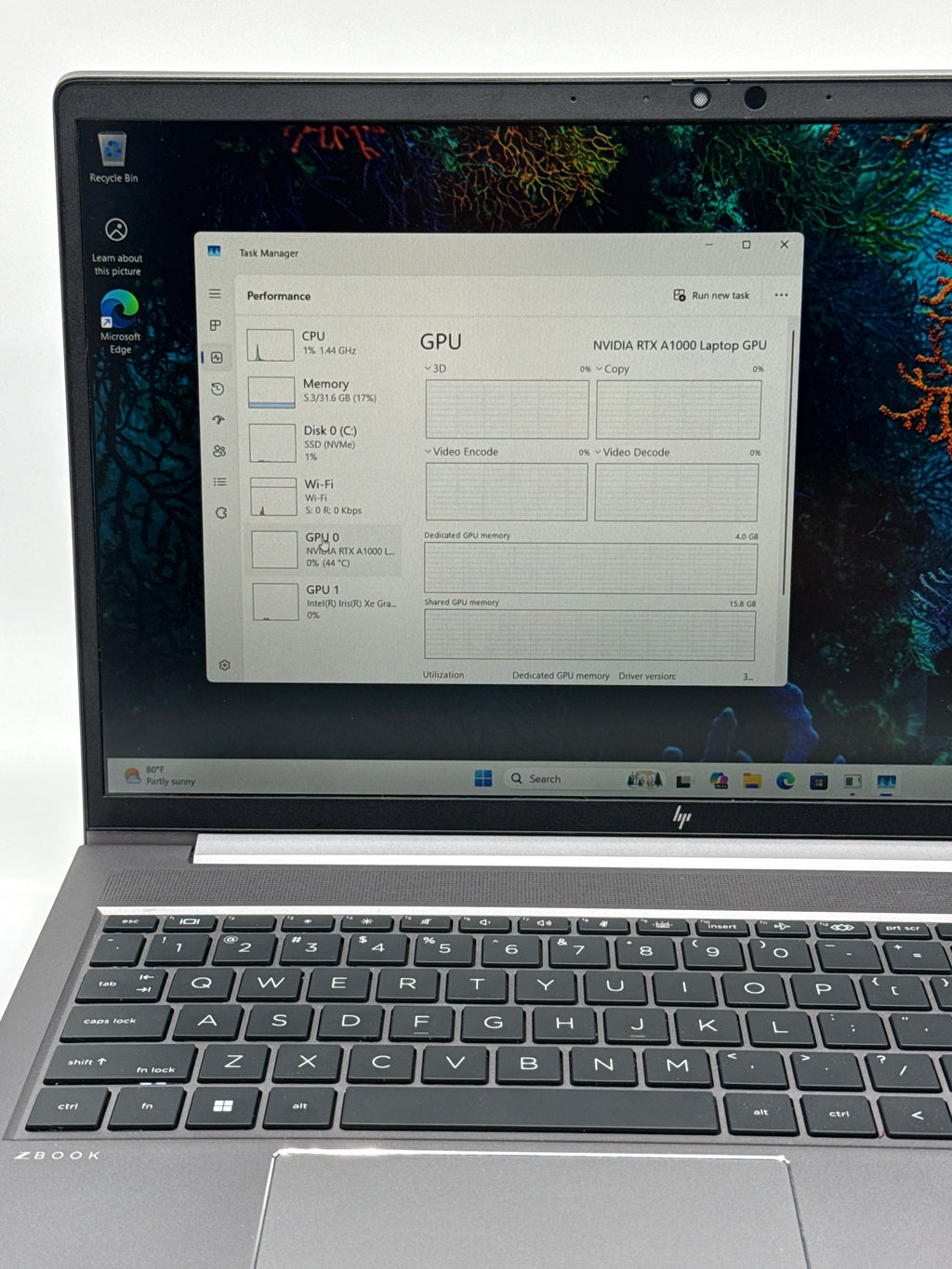HP ZBook Power 15 G9 i7 12th Gen 32GB RAM 1TB SSD RTX A1000
