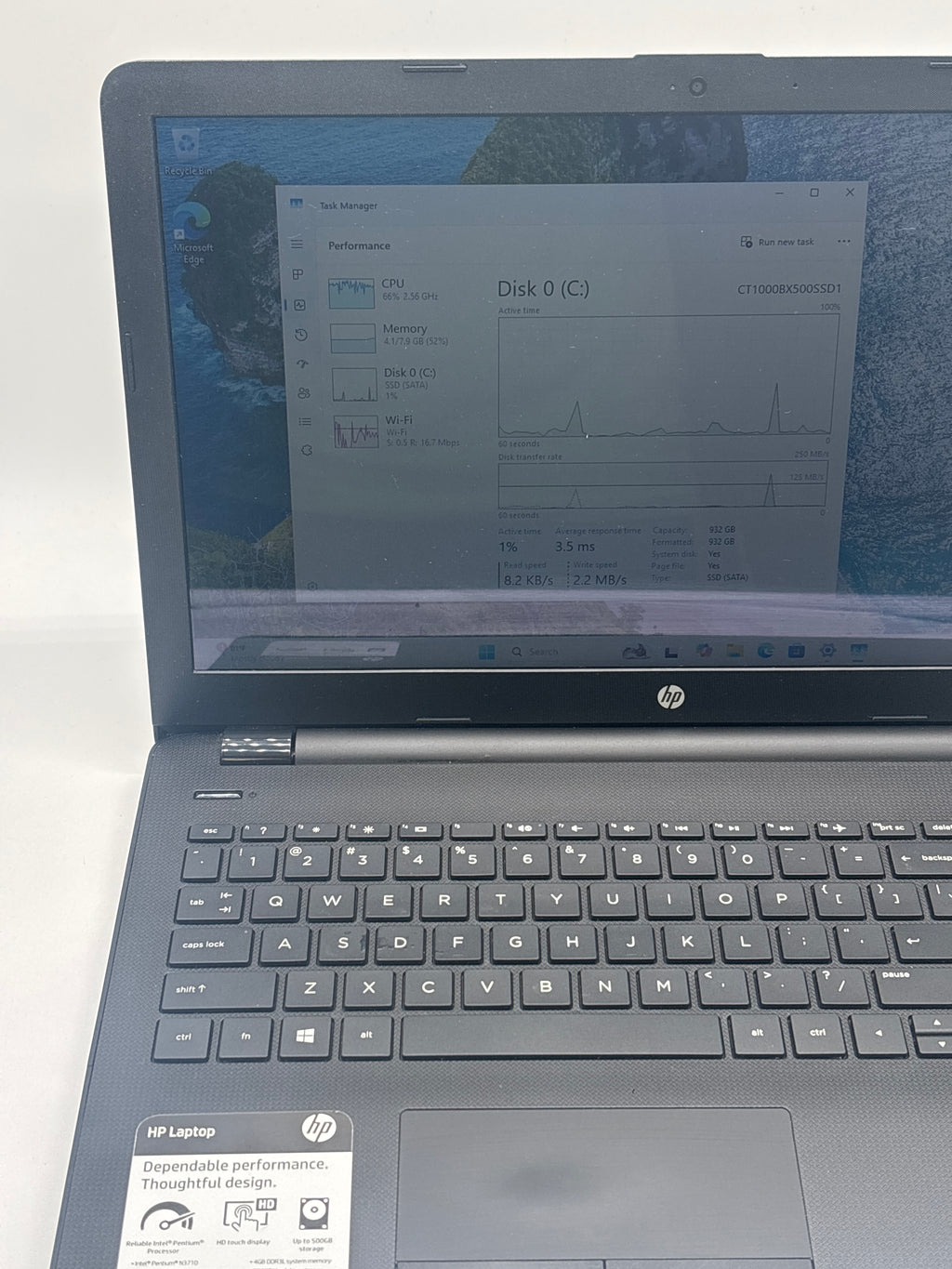 HP 15-bs020wm Pentium N3710 8GB RAM 1TB SSD