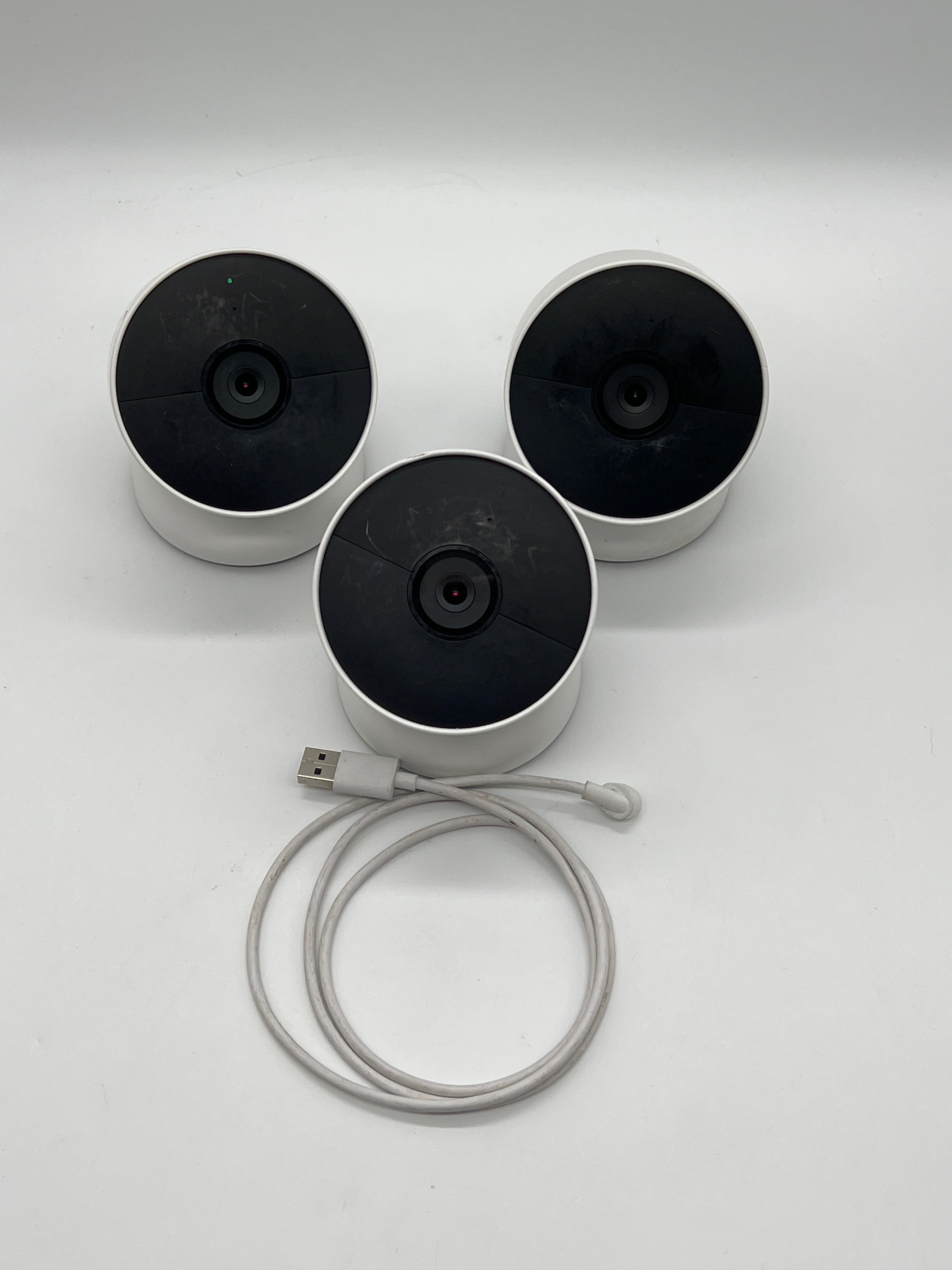 Lot of 3 - Google Nest Cam 2nd Gen White 1080p Indoor/Outdoor