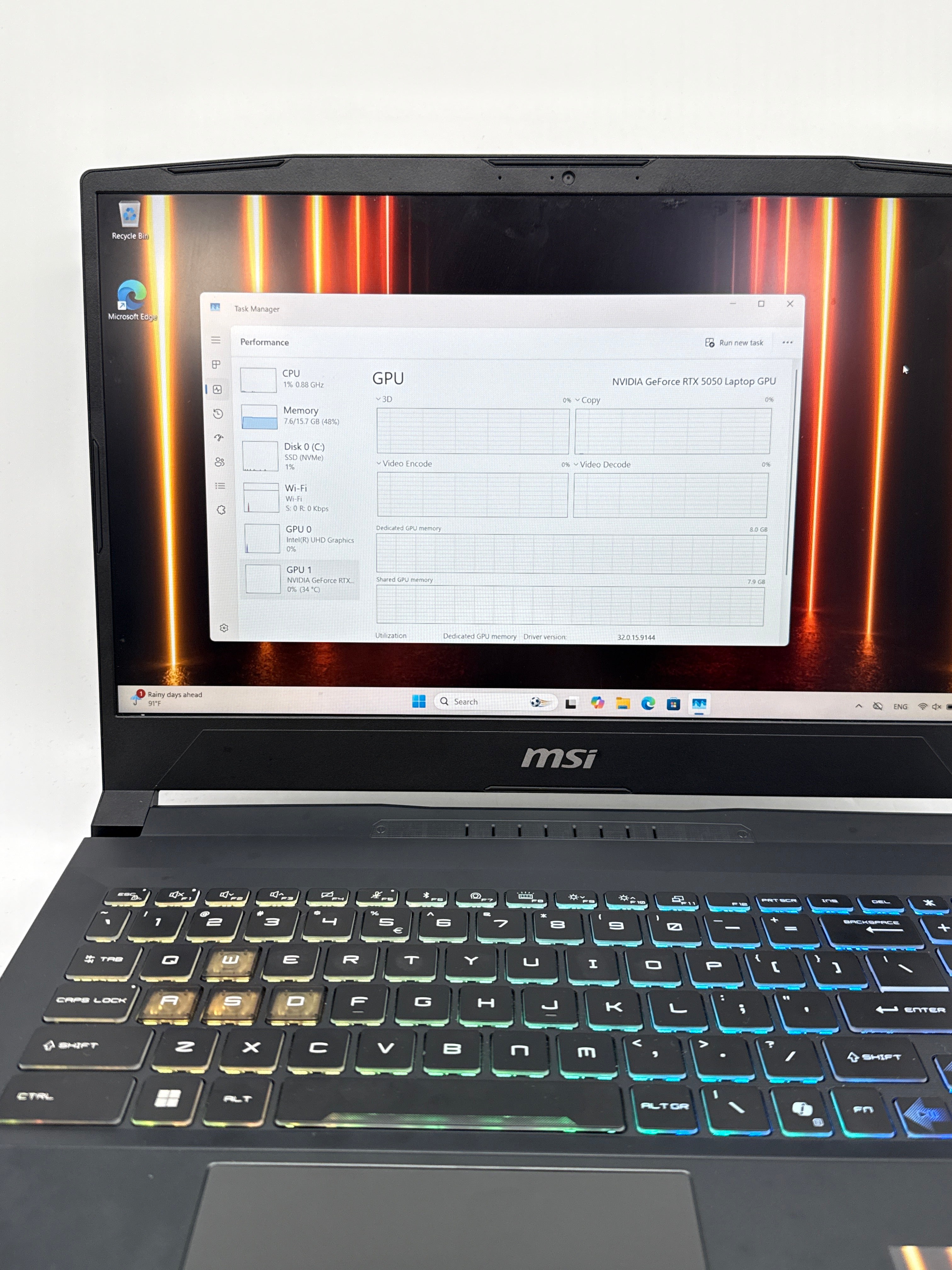 MSI Katana 15 HX B14WEK i7-14650HX 16GB RAM 512GB SSD RTX 5050 - Used