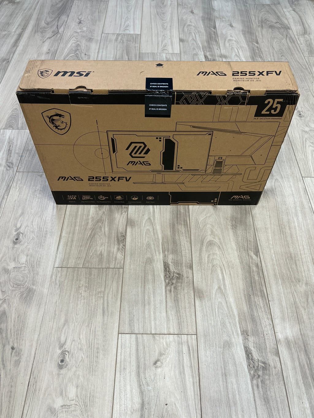 MSI MAG 255XFV 25 in FHD Monitor 250 Hz 3000:1 Contrast Black Used With Box