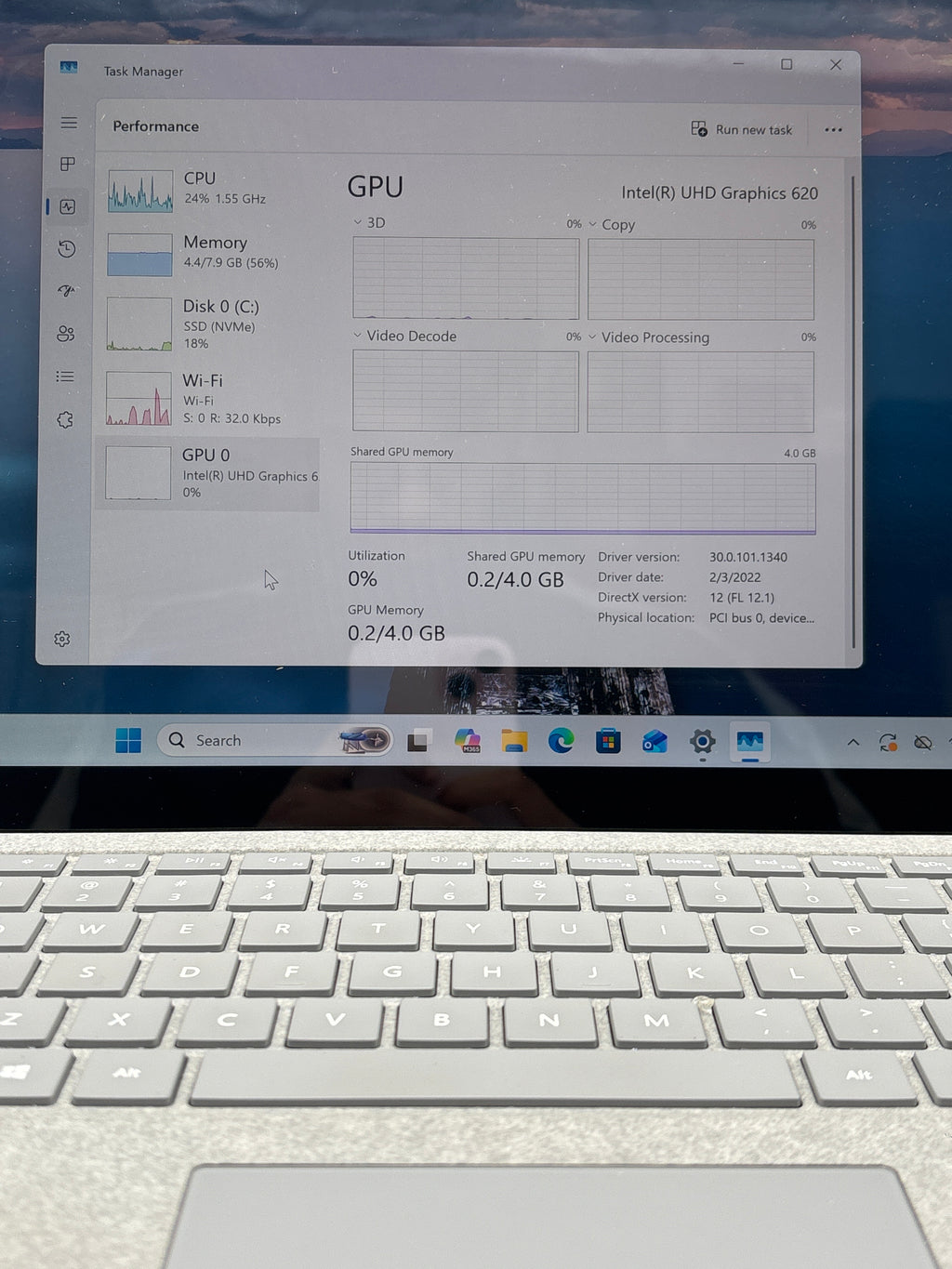 Microsoft Surface Laptop 1769 13" Intel Core i5-8350U 8GB RAM 256GB SSD Silver - Used