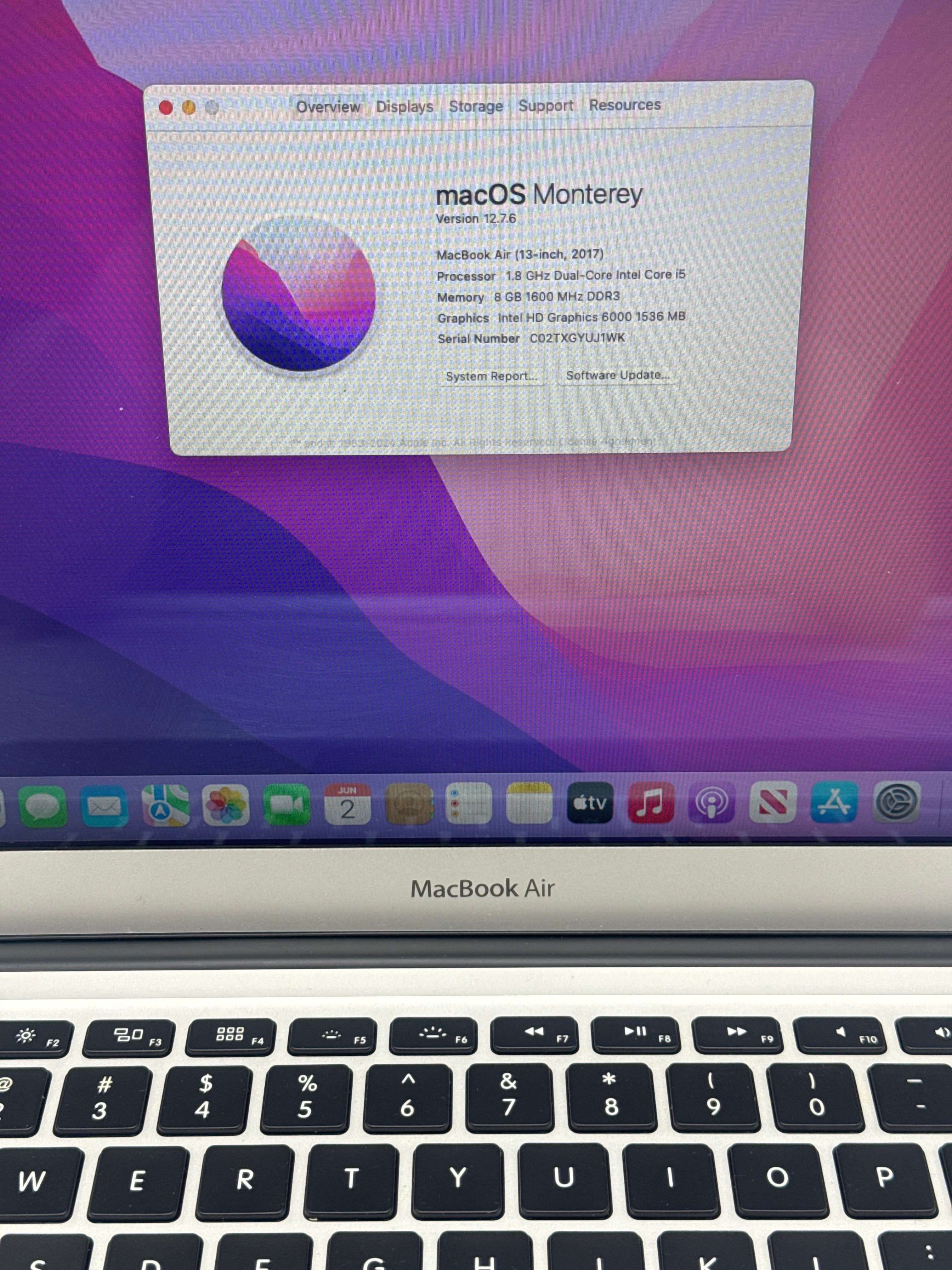 Apple MacBook Air 13" A1466 2017 i5 8GB RAM 128GB SSD