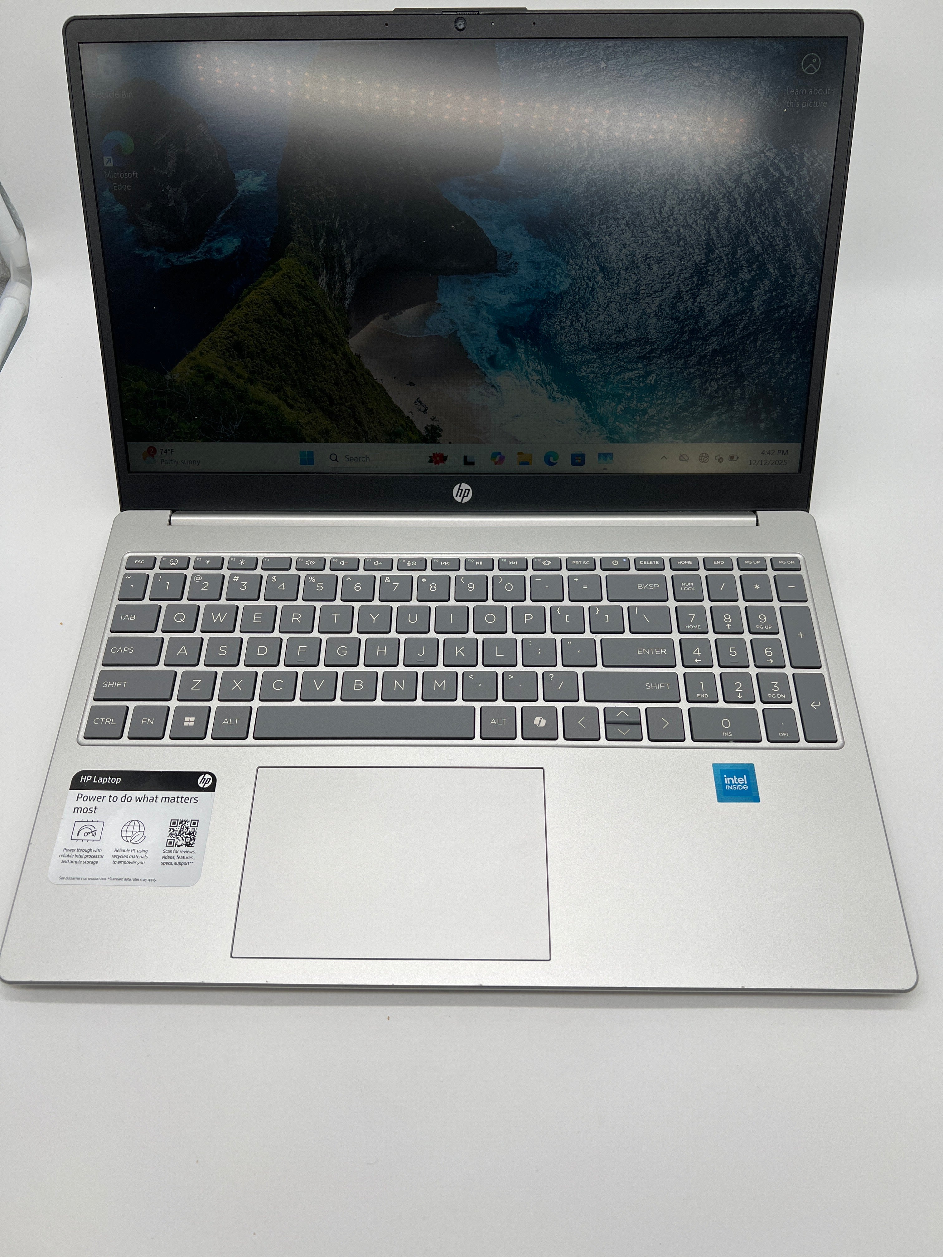 HP 15-FD0084WM Silver Laptop Intel N200 4GB RAM 128GB SSD