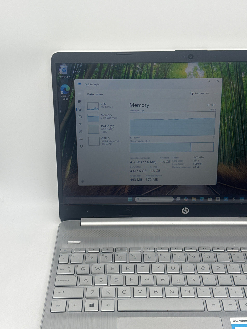 HP 15-GW00230D Ryzen 3 3250U 8GB RAM 1TB HDD - Bad HDD