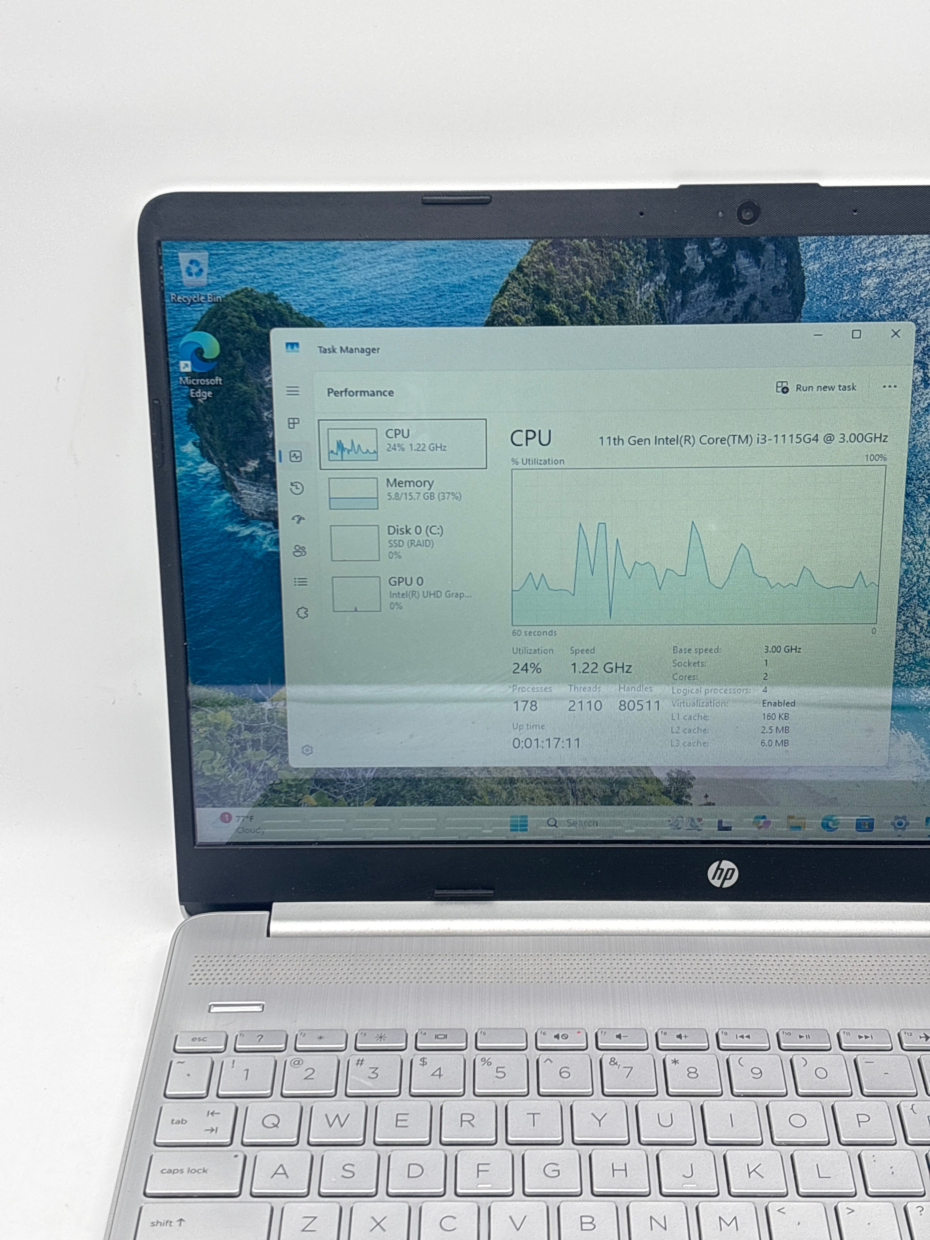 HP 15-dw3013dx i3-1115G4 8GB RAM 256GB SSD