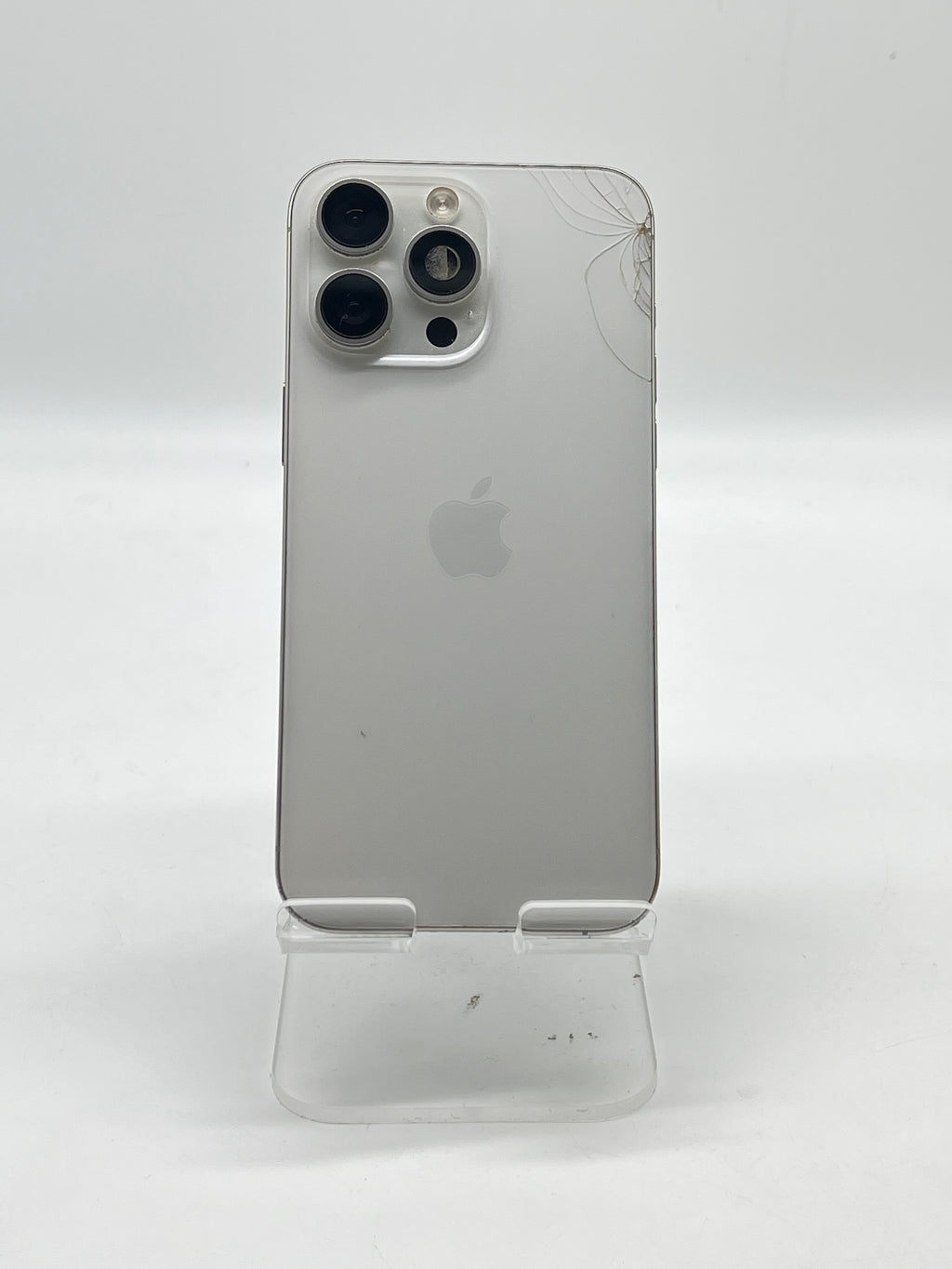 Apple iPhone 15 Pro Max 256GB Unlocked White - For Parts (Cracked Back)