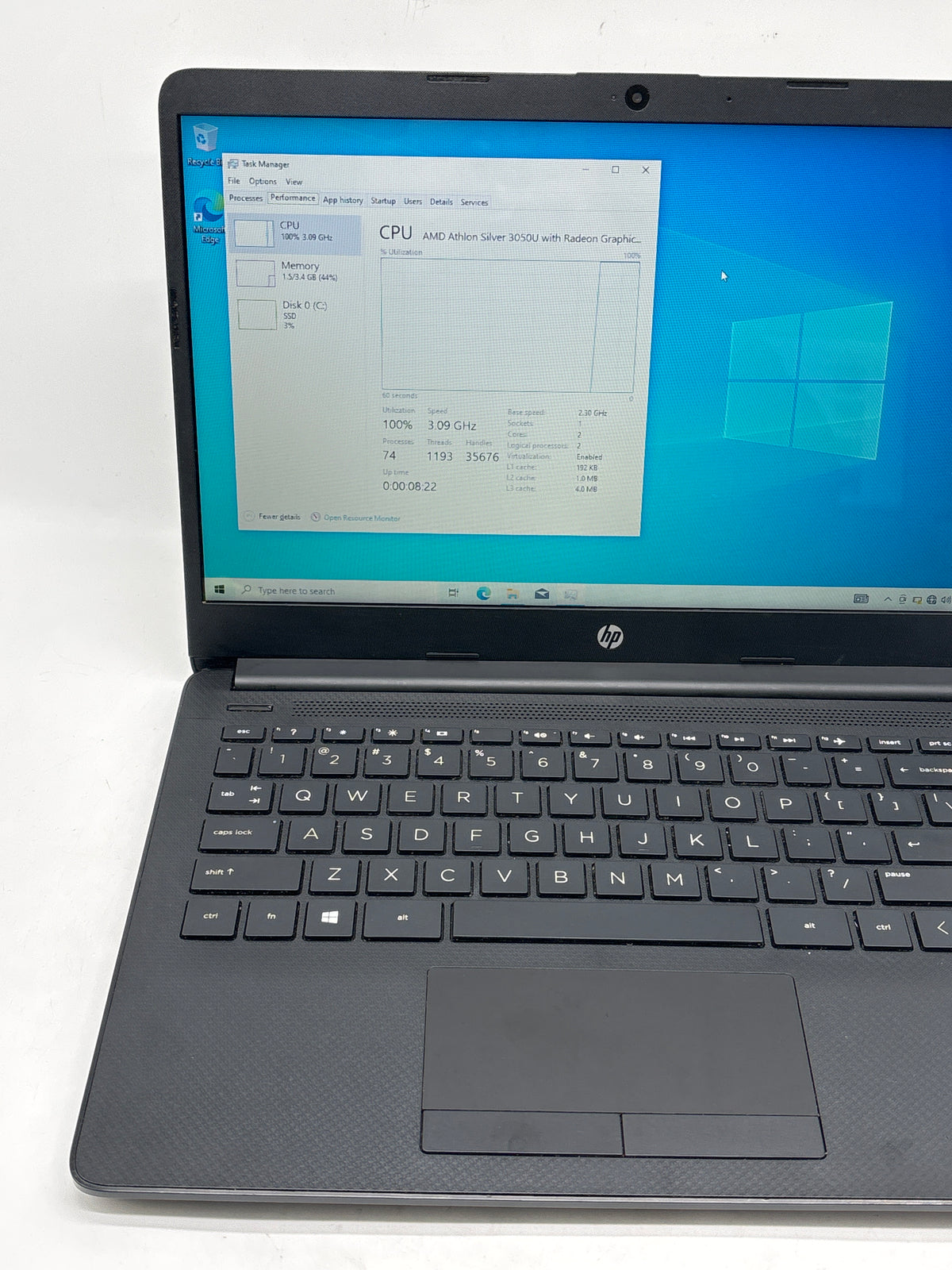 HP 14-DK1013DX AMD Athlon Gold 3050U 4GB RAM 128GB SSD 14in Laptop - Used
