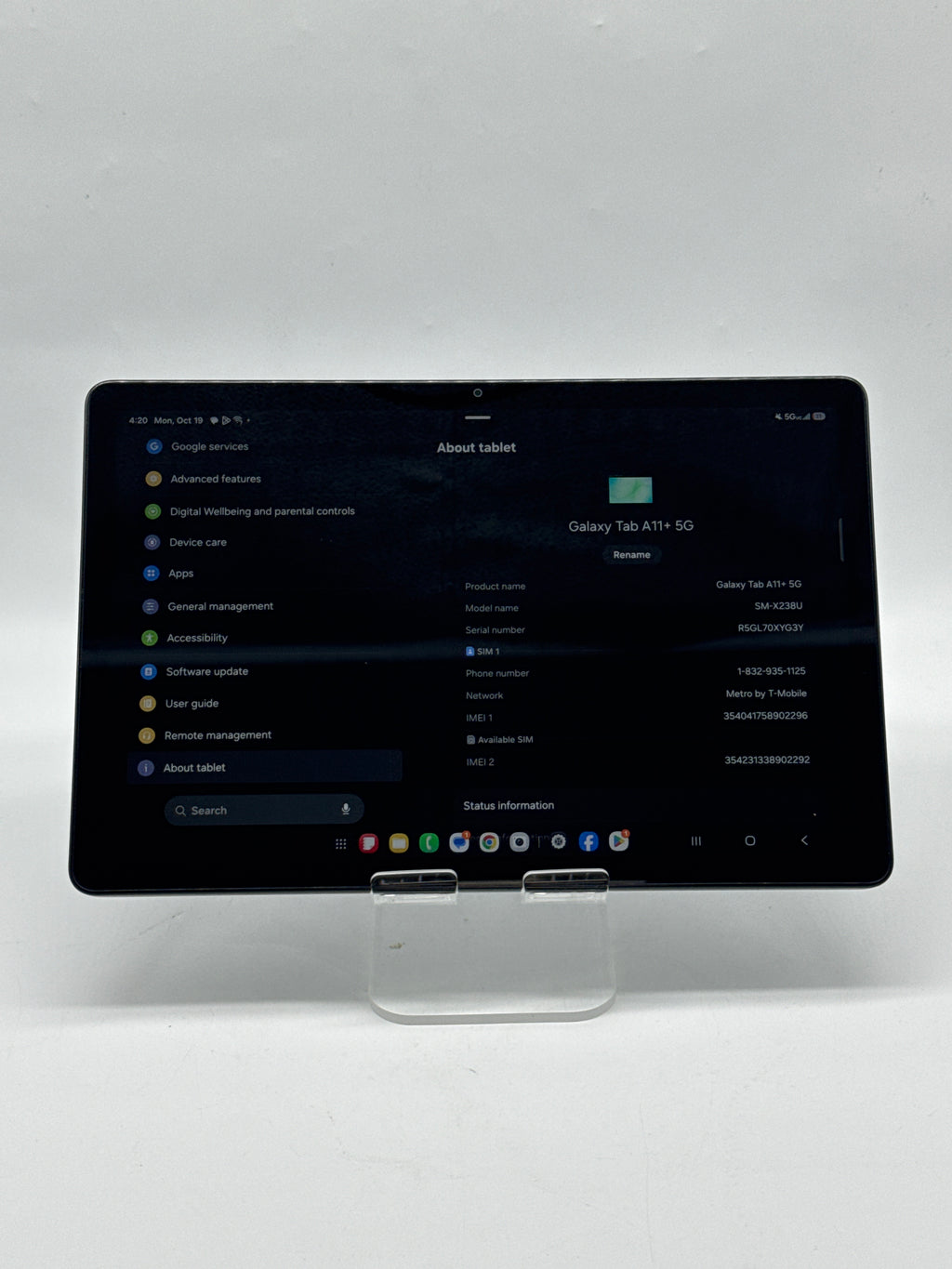 Samsung Galaxy Tab A11 Plus 5G 128GB Gray Compatible with T-Mobile Read