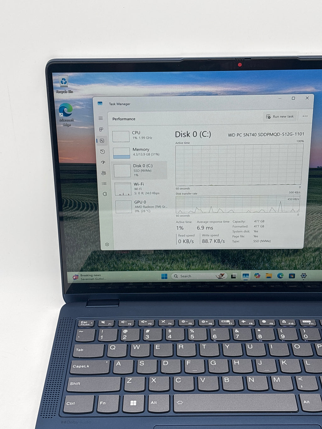 Lenovo Ideapad Flex 5 14abr8 Ryzen 7 7730U 16GB RAM 512GB SSD