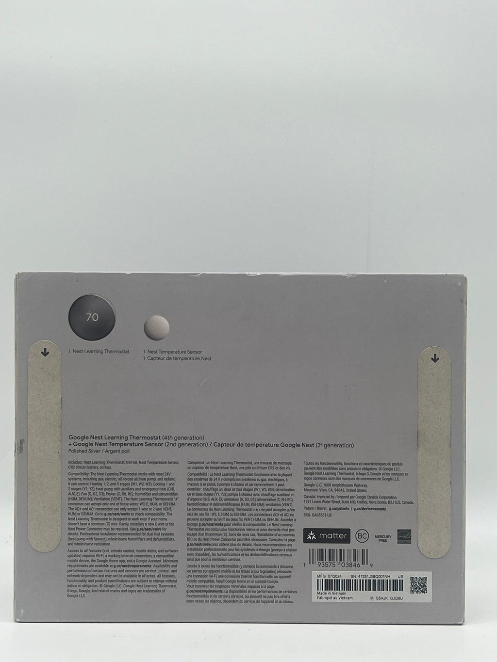 Google Nest Thermostat learning thermostat (4th Gen) - New In Box