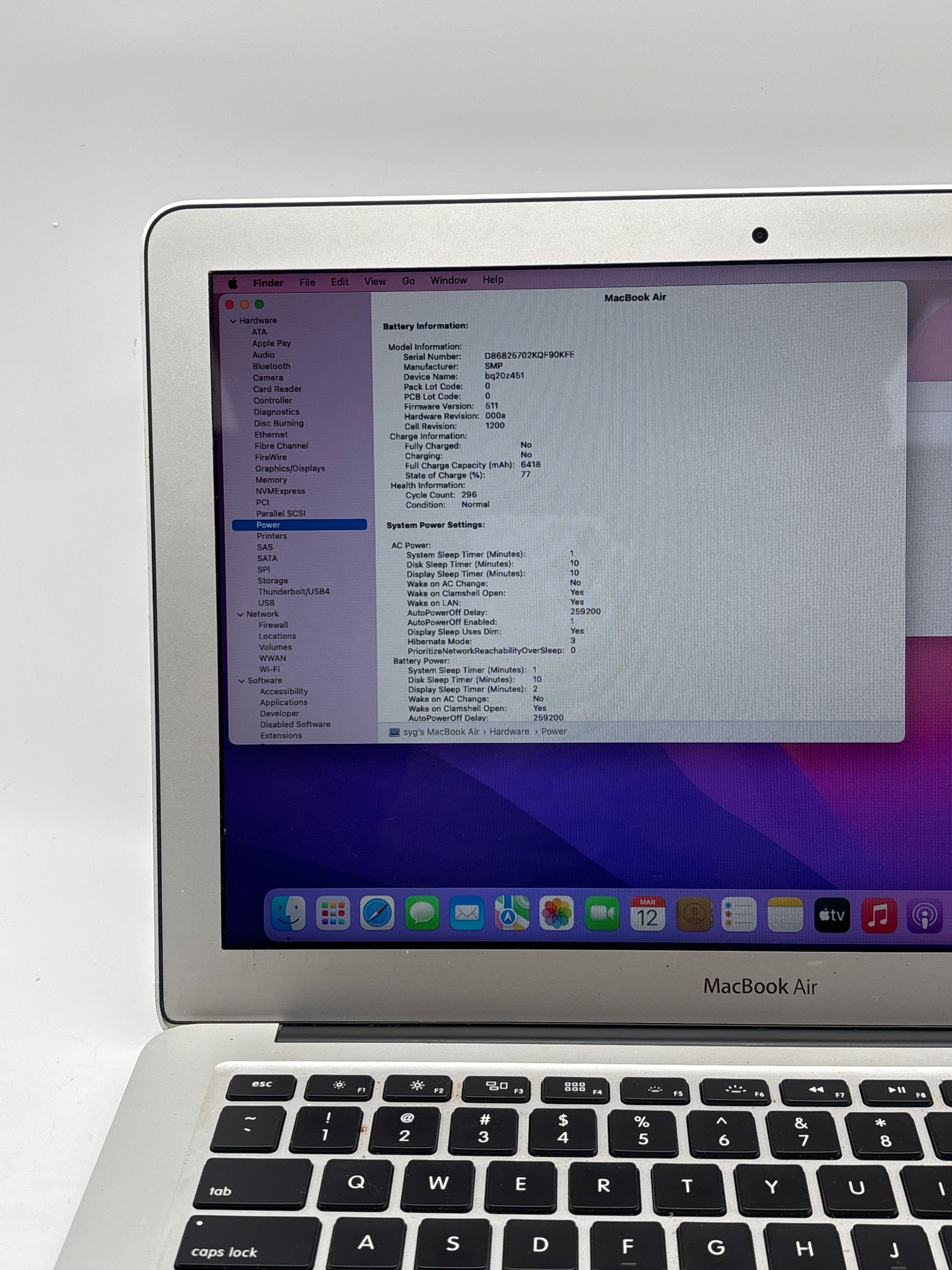 Apple MacBook Air 13" Intel i5 A1466 8GB RAM 128GB SSD - Used
