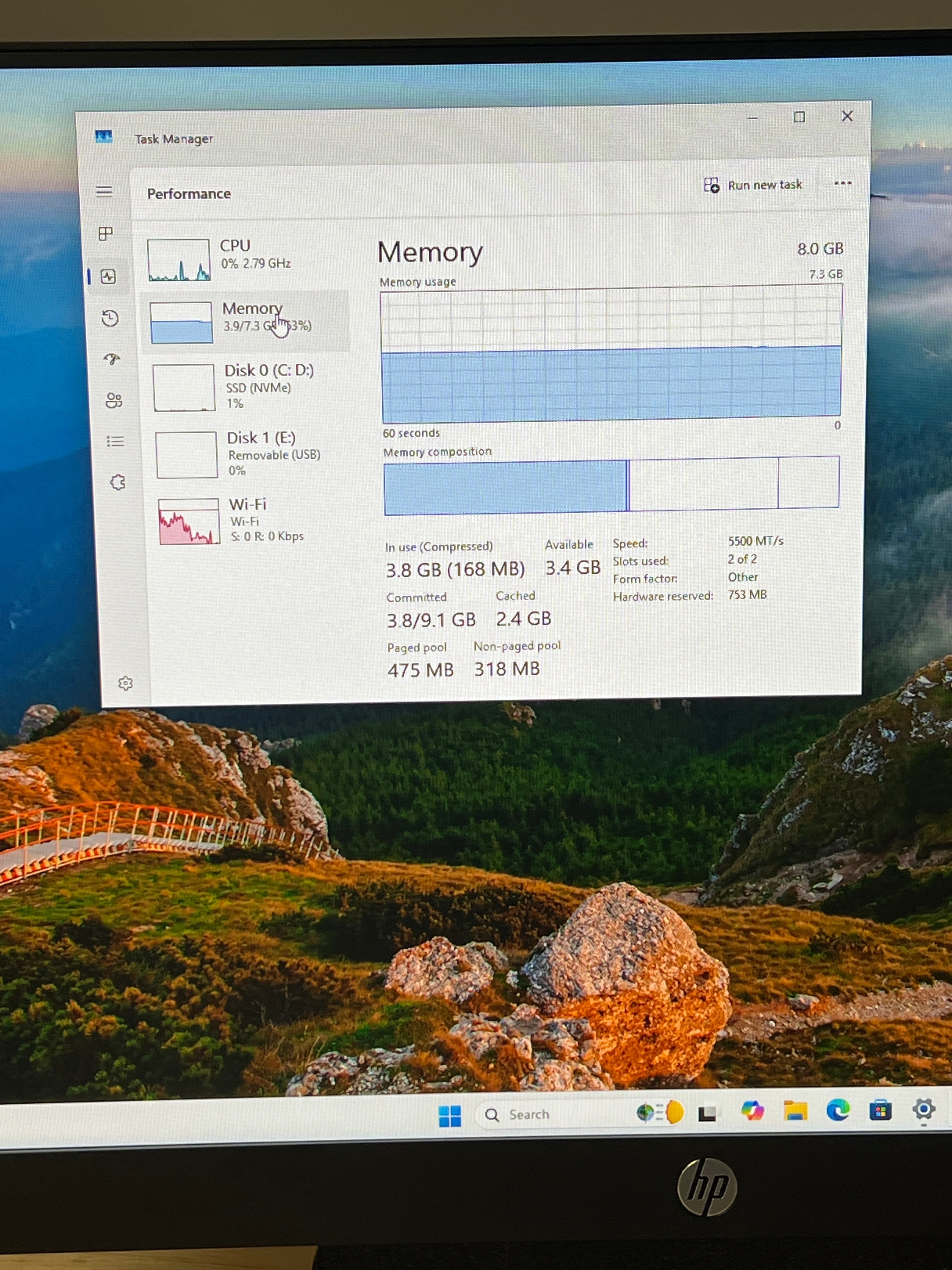 HP All in One Ryzen 5 8GB RAM 512 SSD Touchscreen - Used