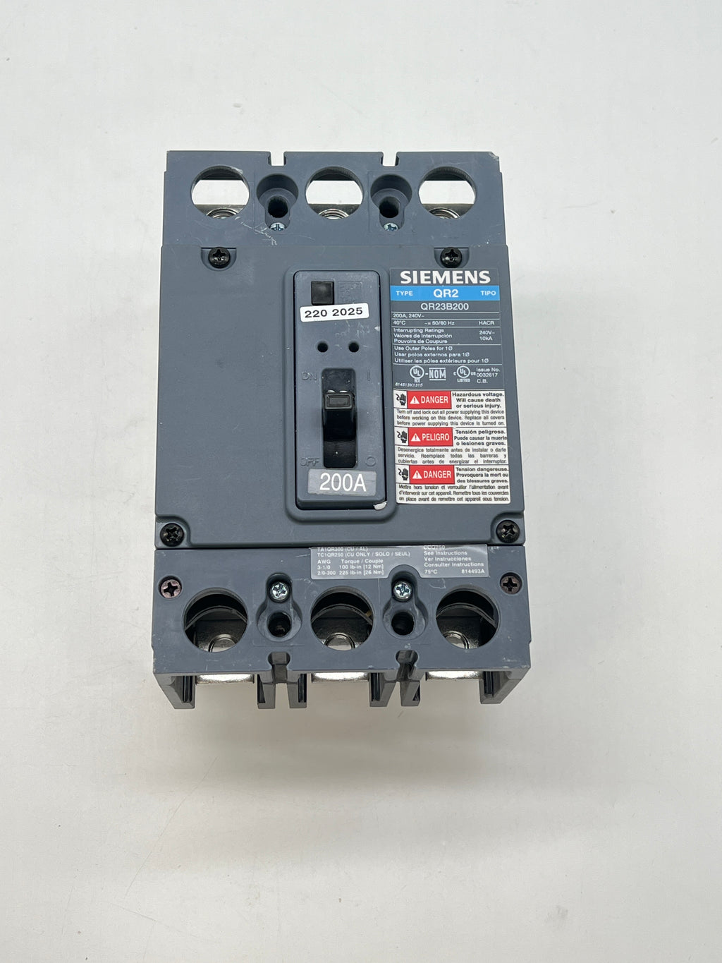Siemens MBK3200R Main Breaker 200A - New Open Box