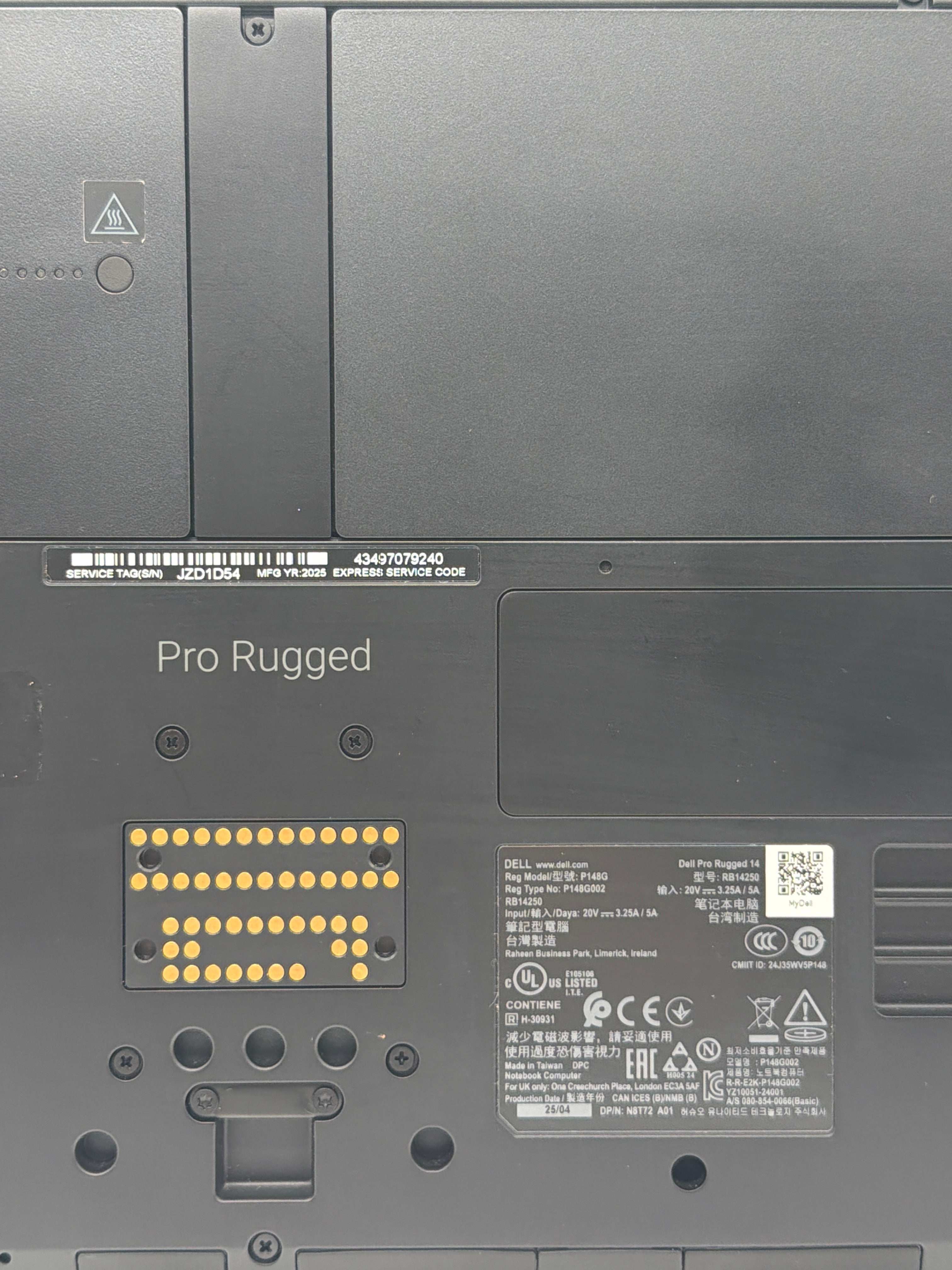 Dell Pro Rugged 14 RB14250 14" Core Ultra 7 165U 2.1GHz 16GB RAM 512GB SSD
