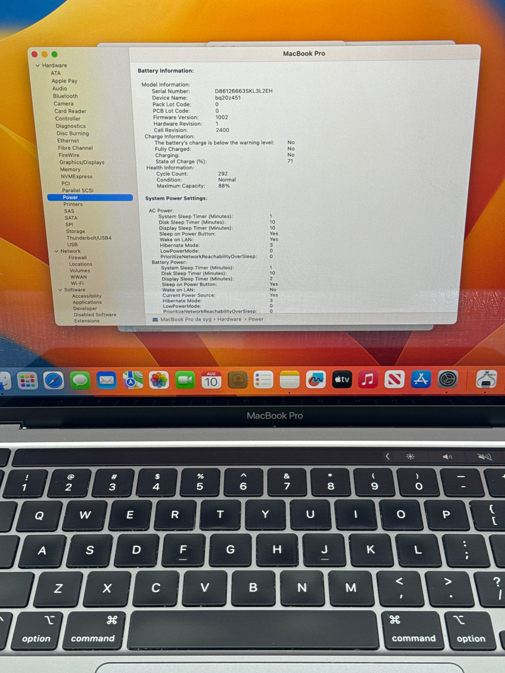 Apple MacBook Pro 13" A2338 M1 8GB RAM 256GB SSD Space Gray - Used