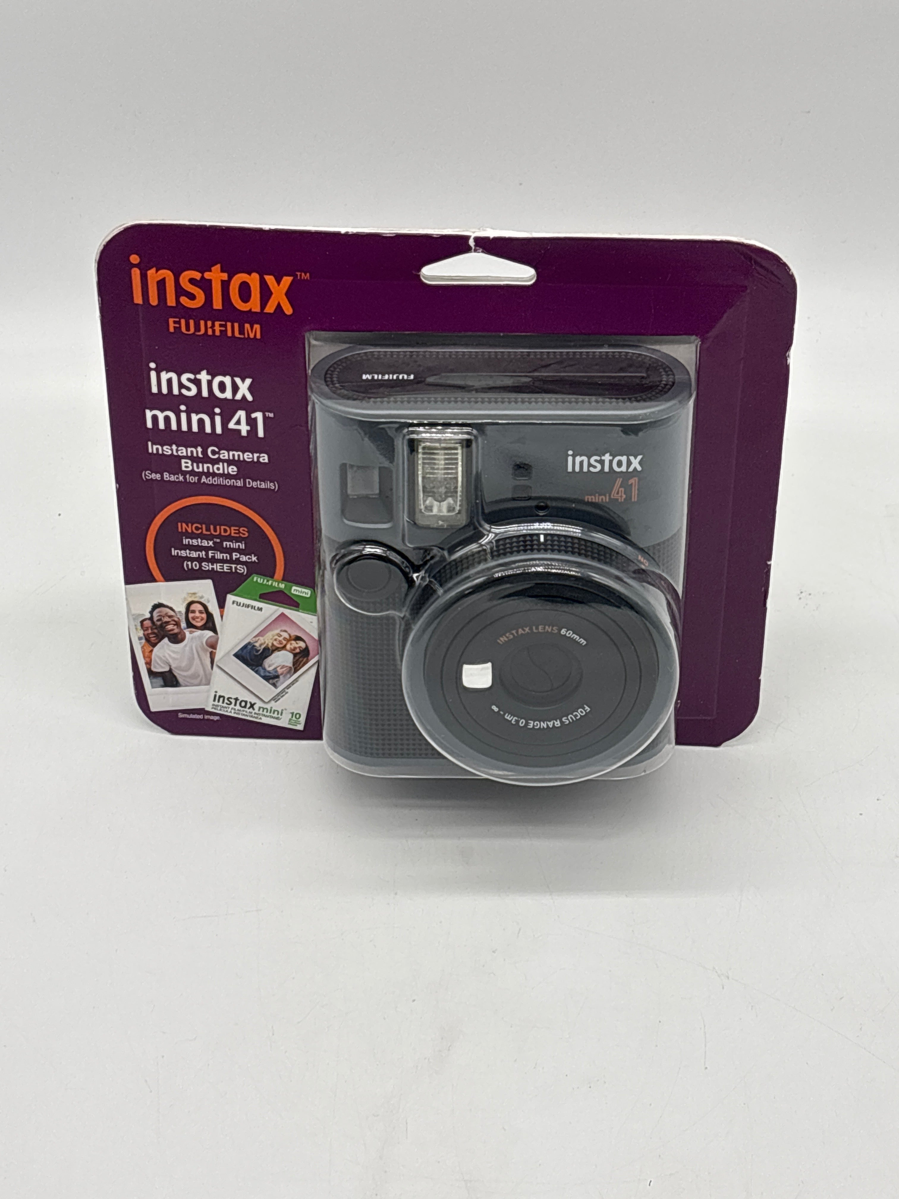 Fujifilm Instax Mini 41 Instant Camera Black Built-in Flash New In Box