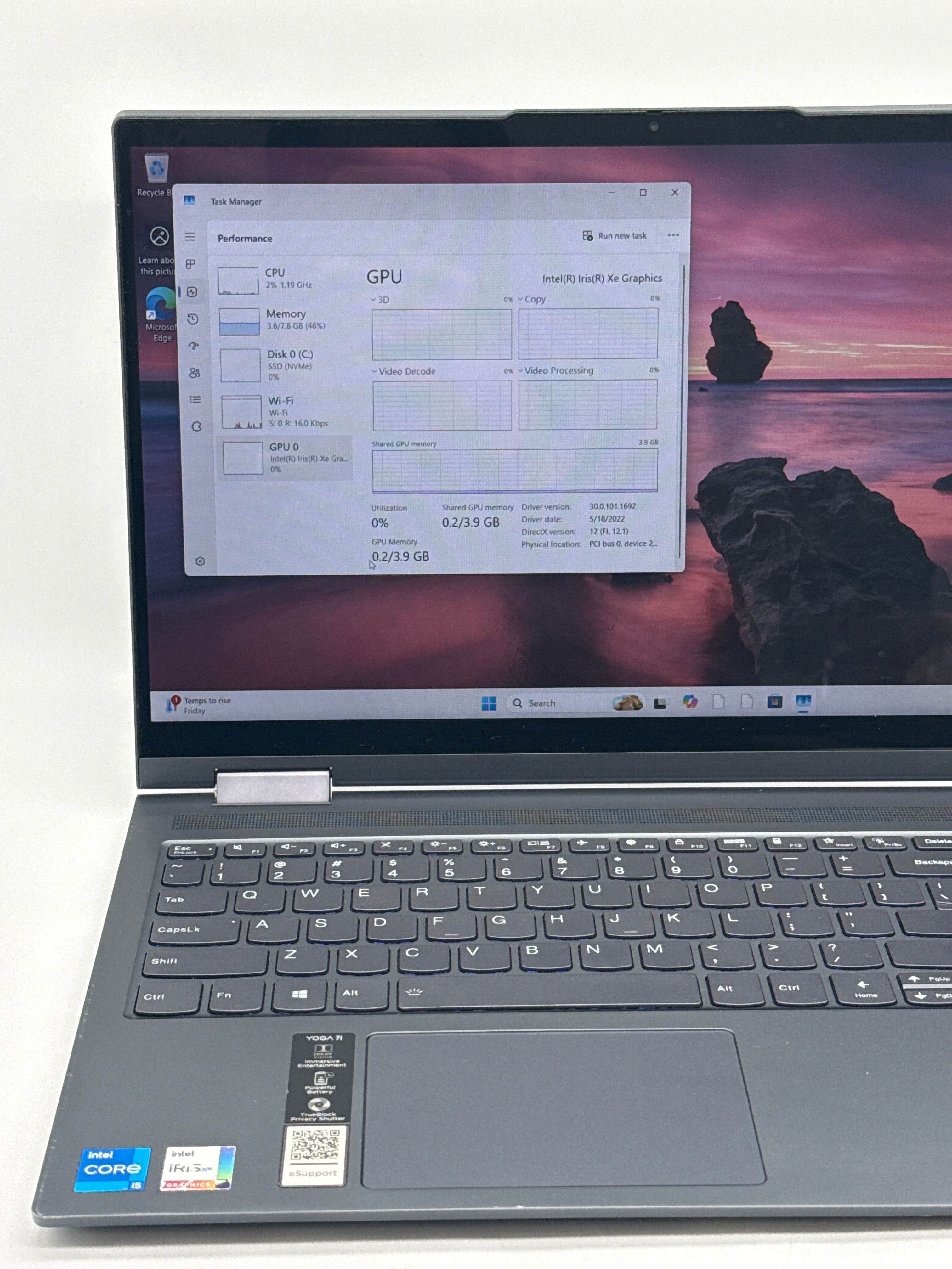 Lenovo Yoga 7 15 ITL5 i5-1135G7 8GB RAM 256GB SSD