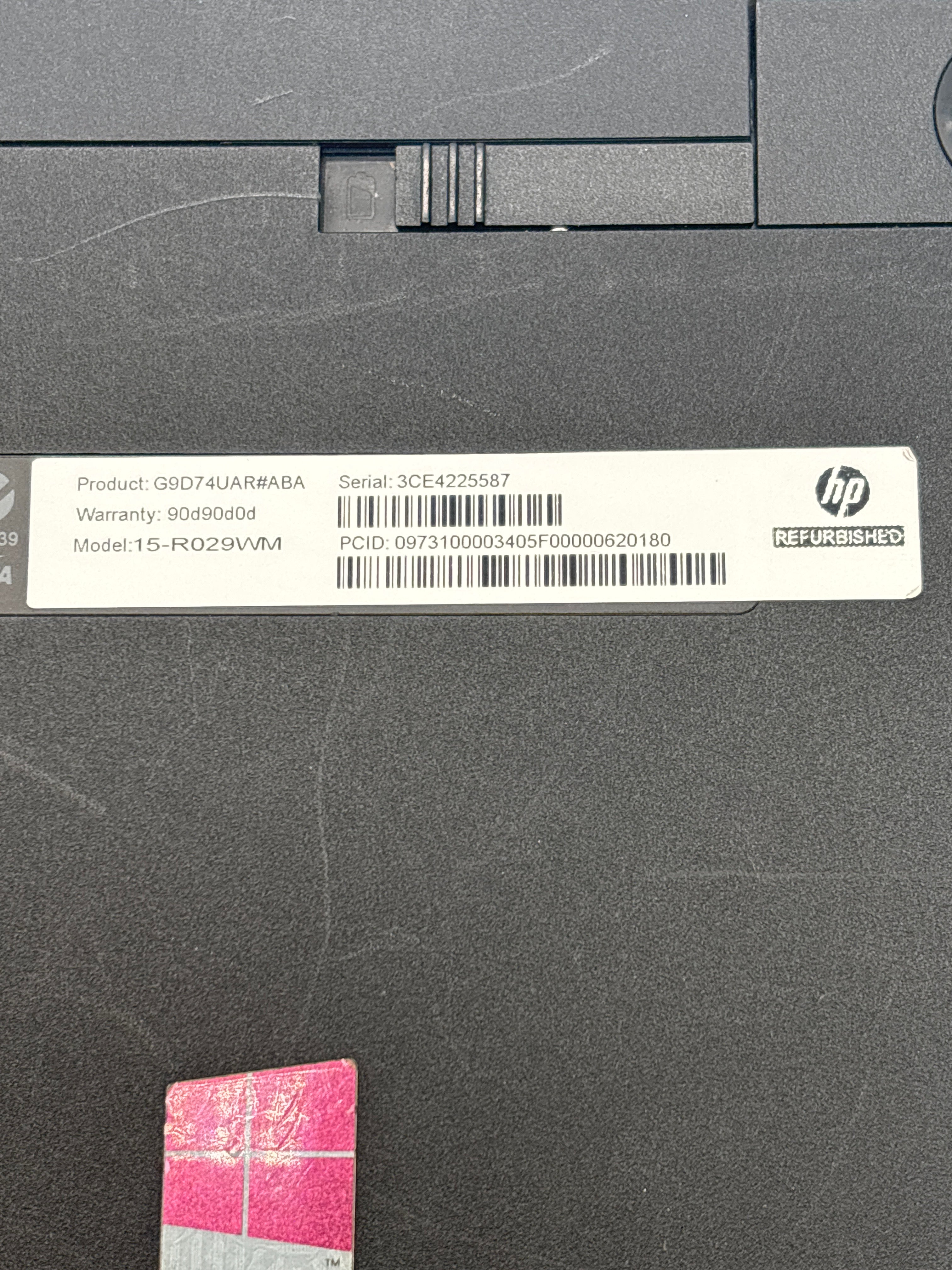 HP 15-r029wm Intel Pentium 4GB RAM 500GB SSD - For Parts (BAD BATTERY)
