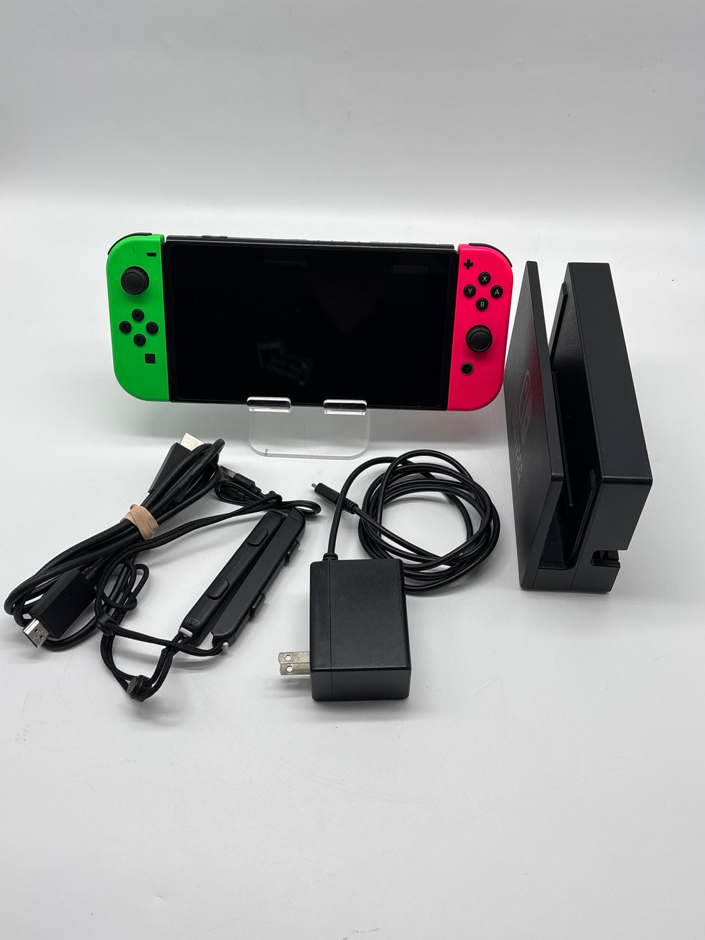 Nintendo Switch HAC-001 32GB Console Neon Joy-Cons Dock Bundle - Used
