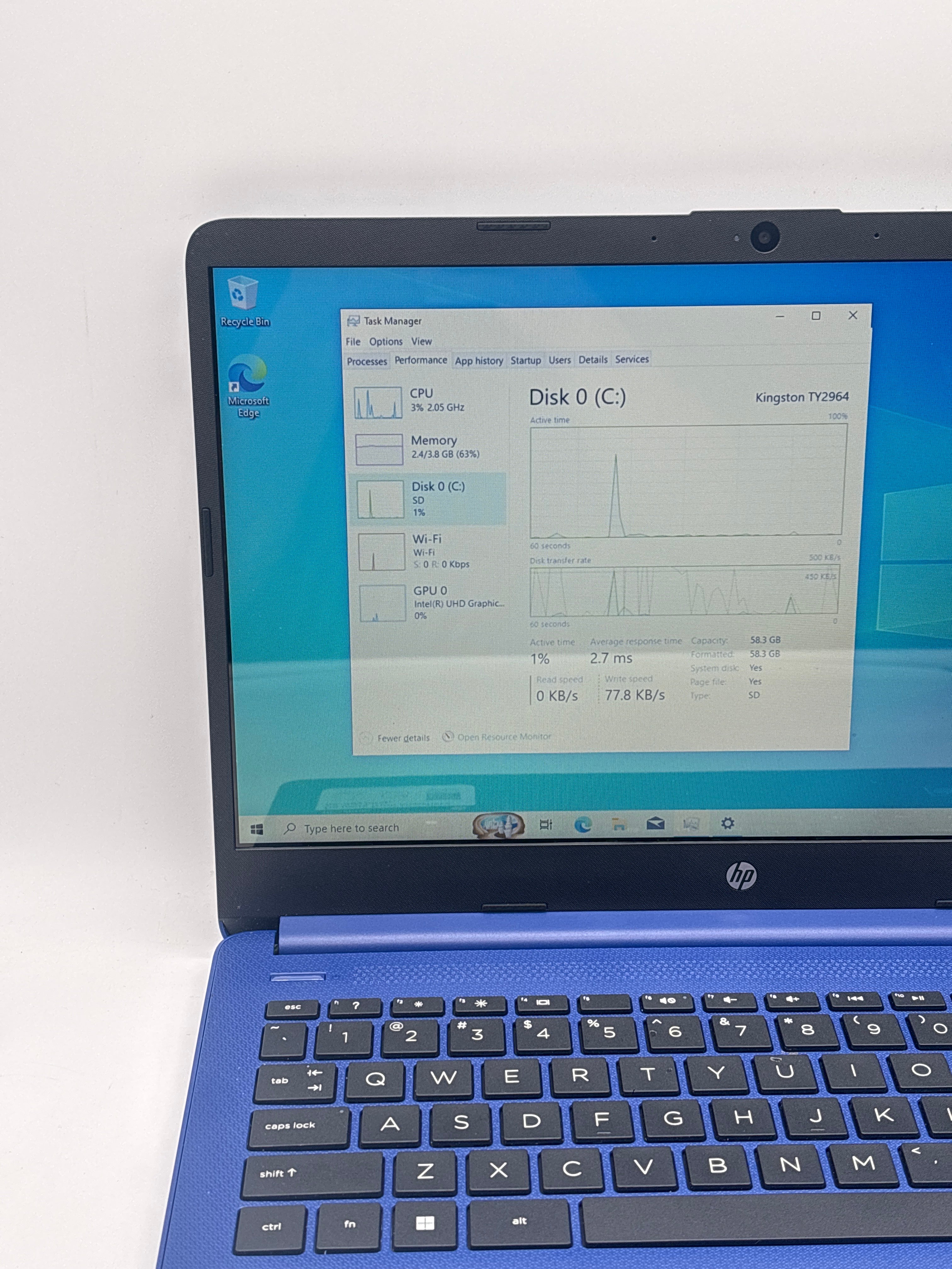 HP 14-dq0055dx Celeron N4120 4GB RAM 64GB SD