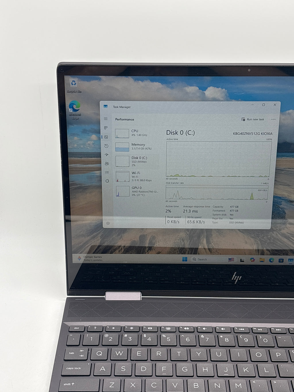 HP ENVY x360 15-ds1083cl AMD Ryzen 7 4700U 8GB RAM 512GB SSD