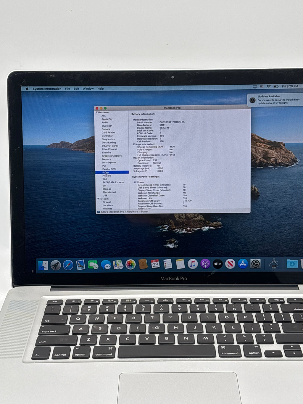 Apple MacBook Pro 15in A1286 Core i7 4GB RAM 500GB SATA Disk - Used