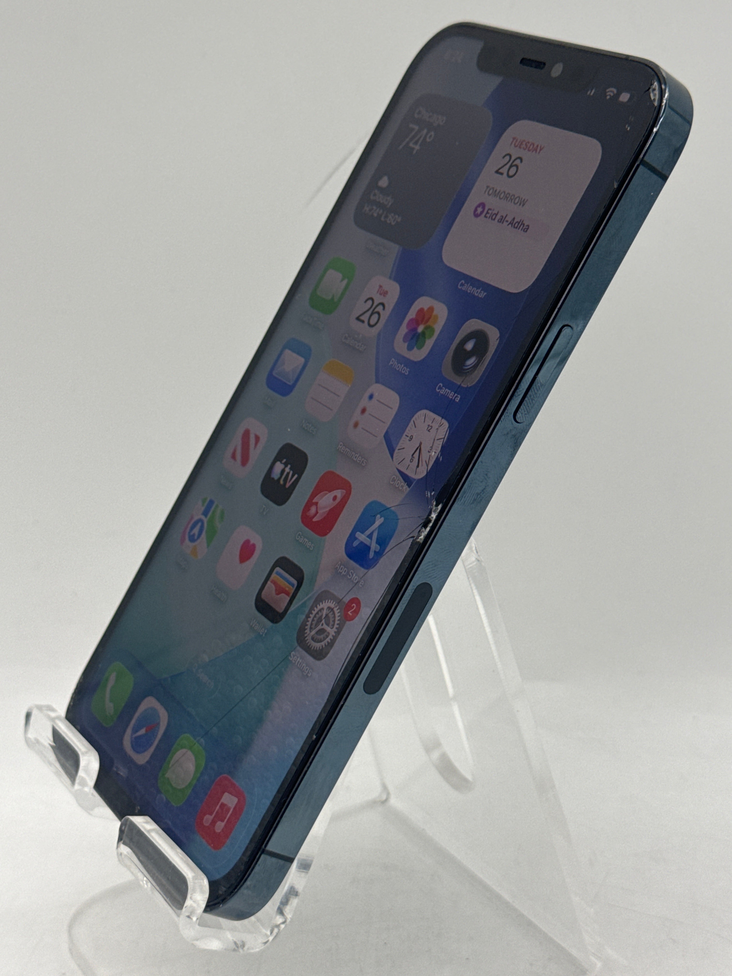 Apple iPhone 12 Pro Max 128GB Pacific Blue Unlocked - For Parts(Cracked Screen)