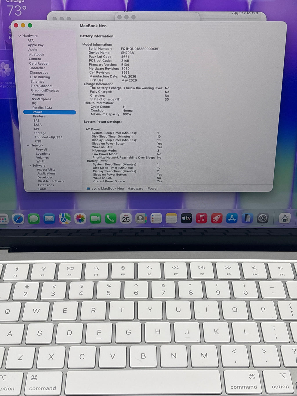 Apple MacBook Neo 13" A3404 A18 Pro 8GB RAM 256GB SSD - Used