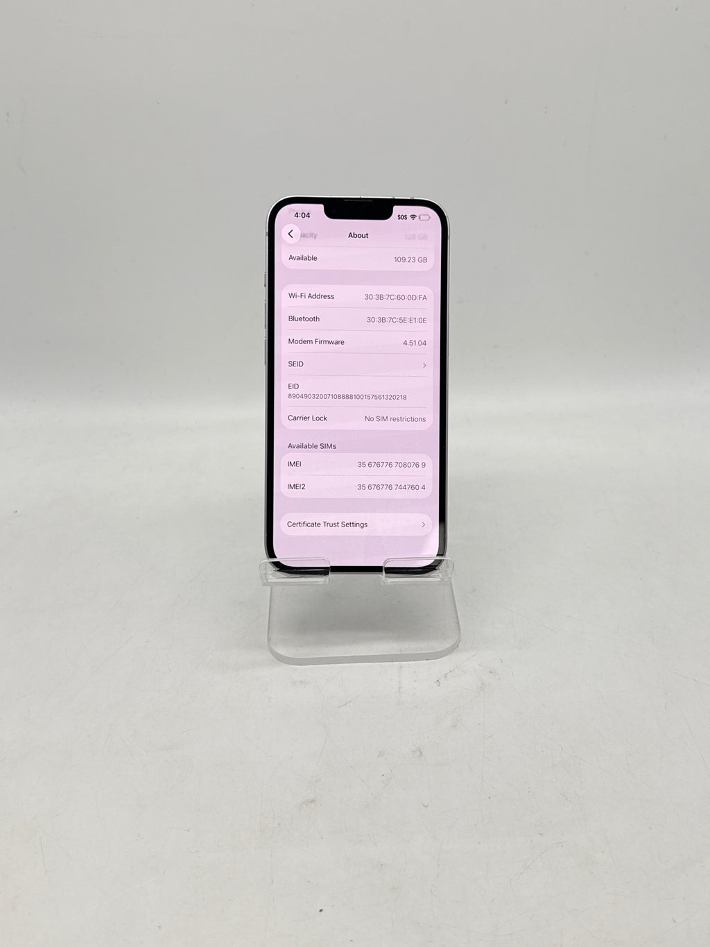 Apple iPhone 14 MPUX3LL/A 128GB Factory Unlocked Purple - Used