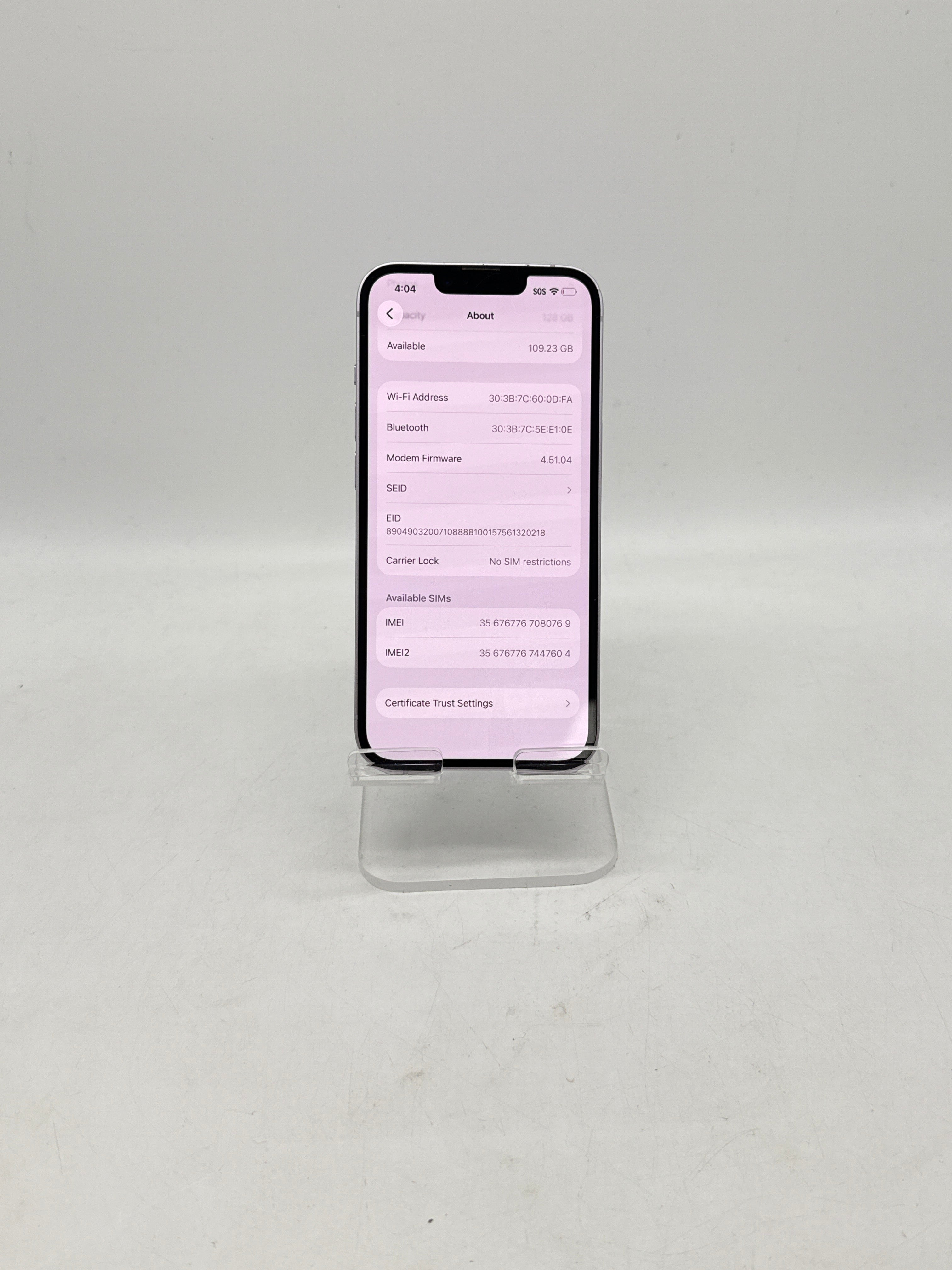 Apple iPhone 14 MPUX3LL/A 128GB Factory Unlocked Purple - Used