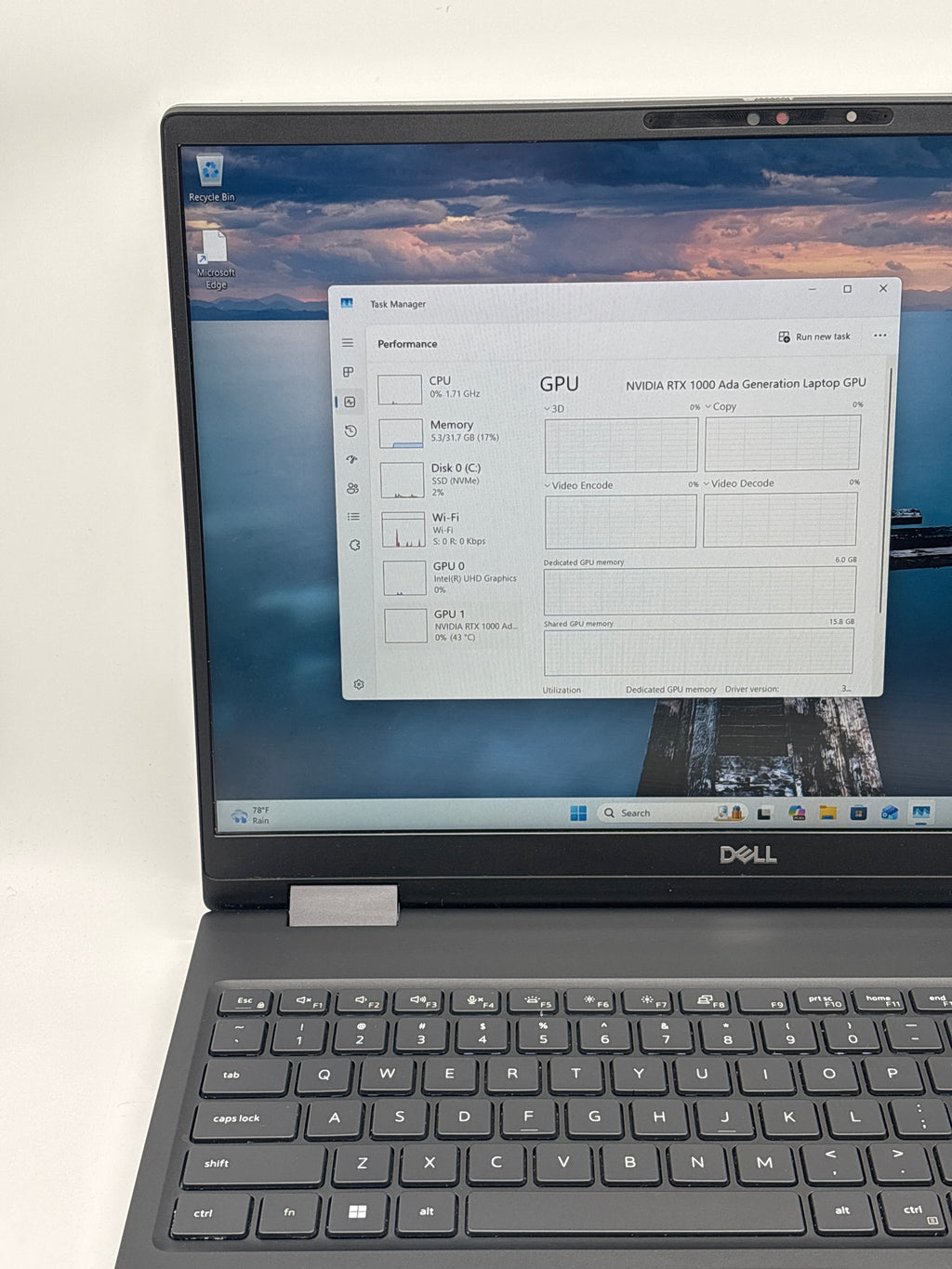 Dell Precision 7680 i7-13850HX 32GB RAM 1TB SSD RTX 1000 Ada Used