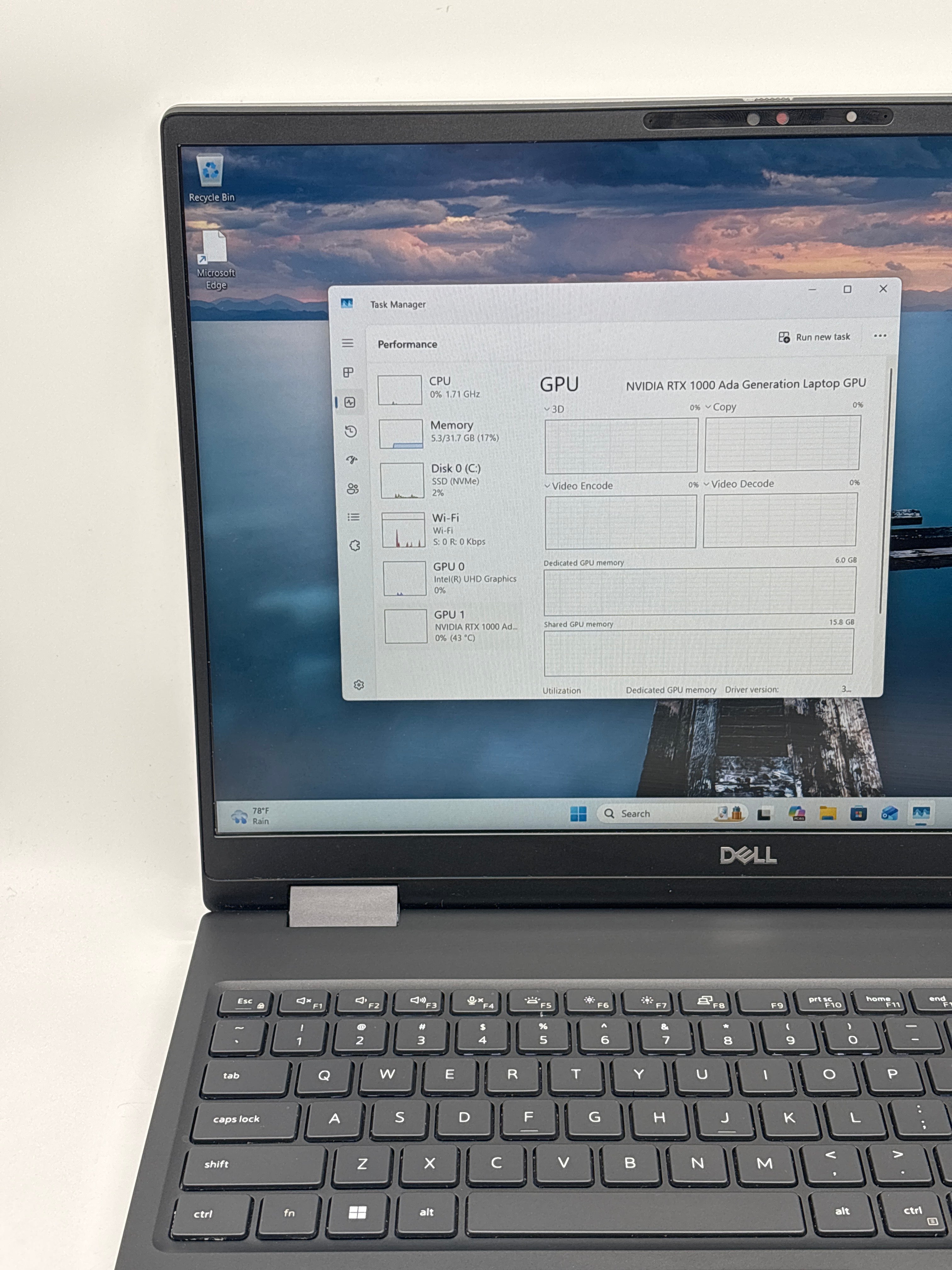 Dell Precision 7680 i7-13850HX 32GB RAM 1TB SSD RTX 1000 Ada Used