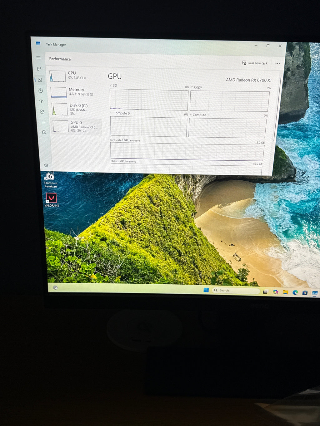 Custom PC Ryzen 7 2700X 32GB RAM 2TB SSD RX6700 XT