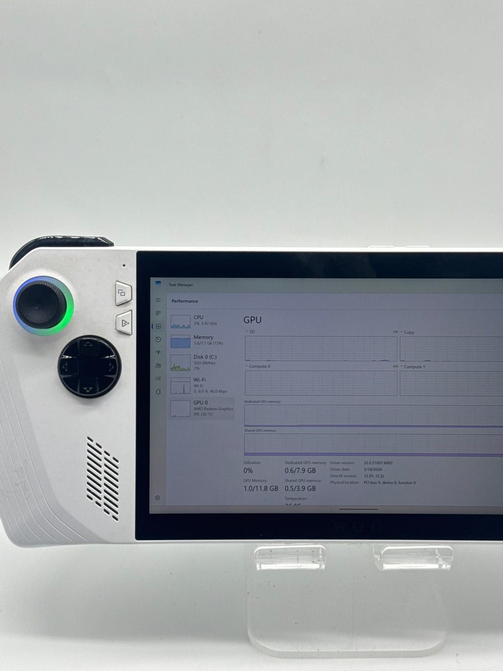Asus ROG Ally RC71L 512GB White Handheld Gaming Console - Used