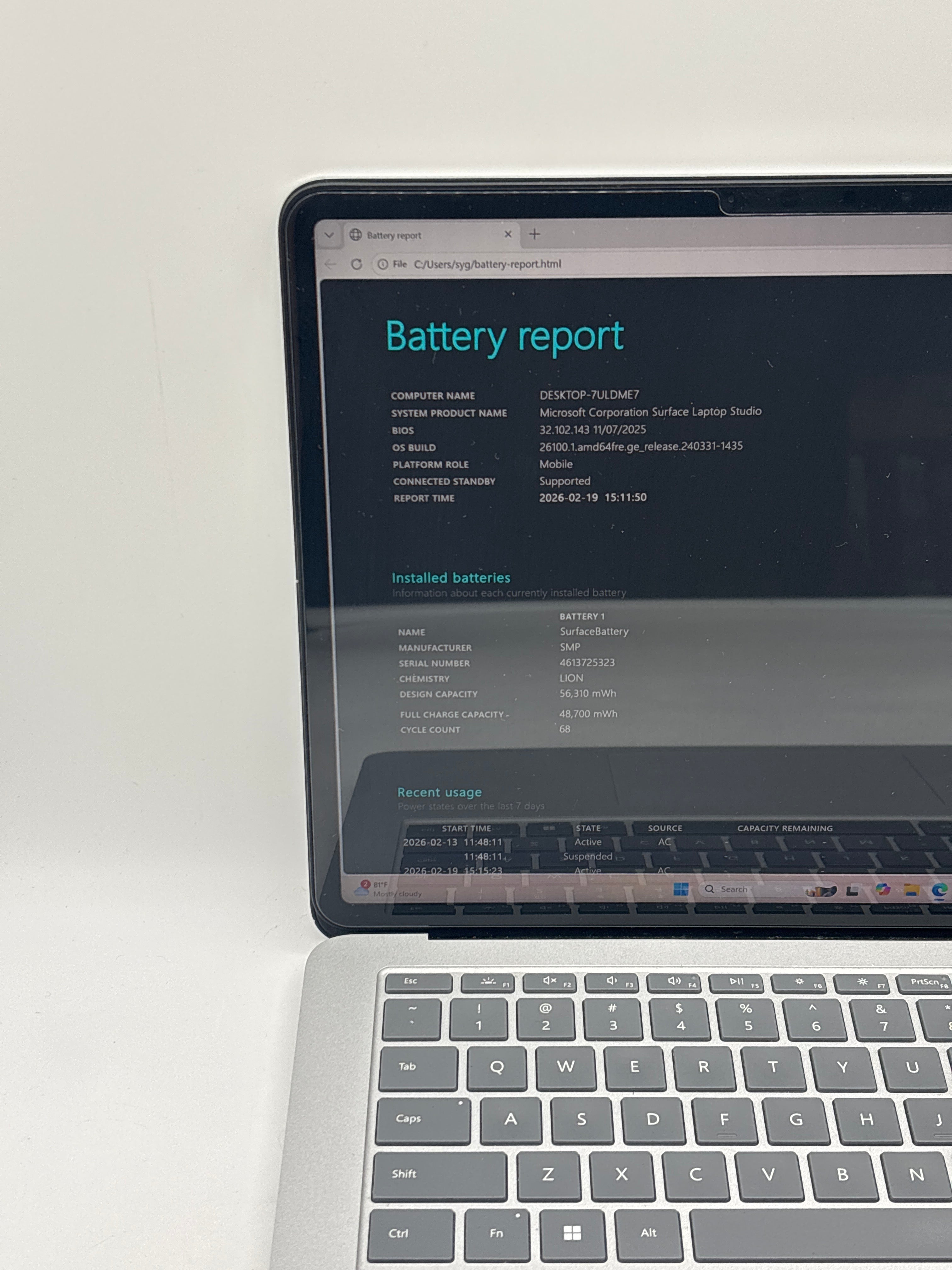 Microsoft Surface Laptop Studio 1964 i7-11370H 32GB RAM 1TB SSD