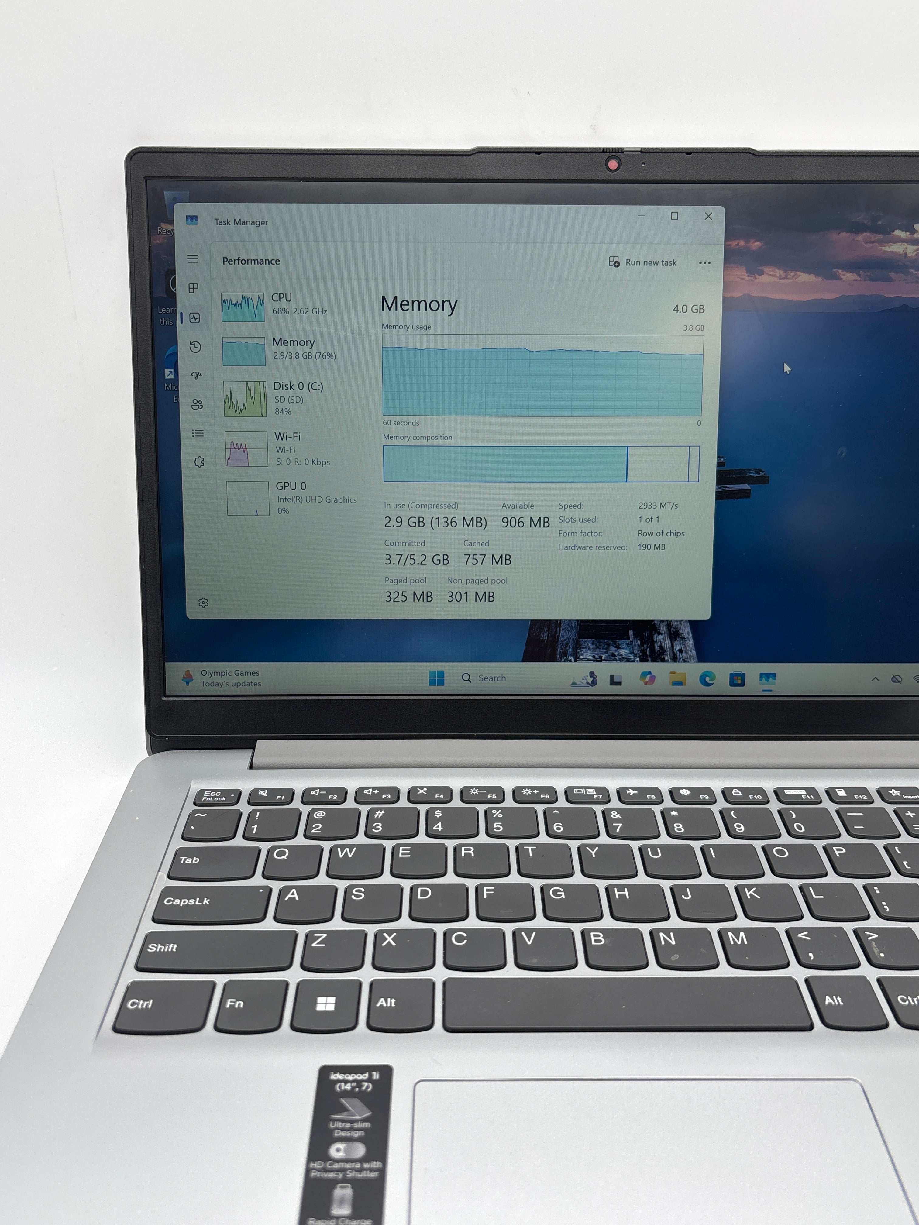 Lenovo IdeaPad 14IJL7 N6000 4GB RAM 128GB SSD Silver - Used