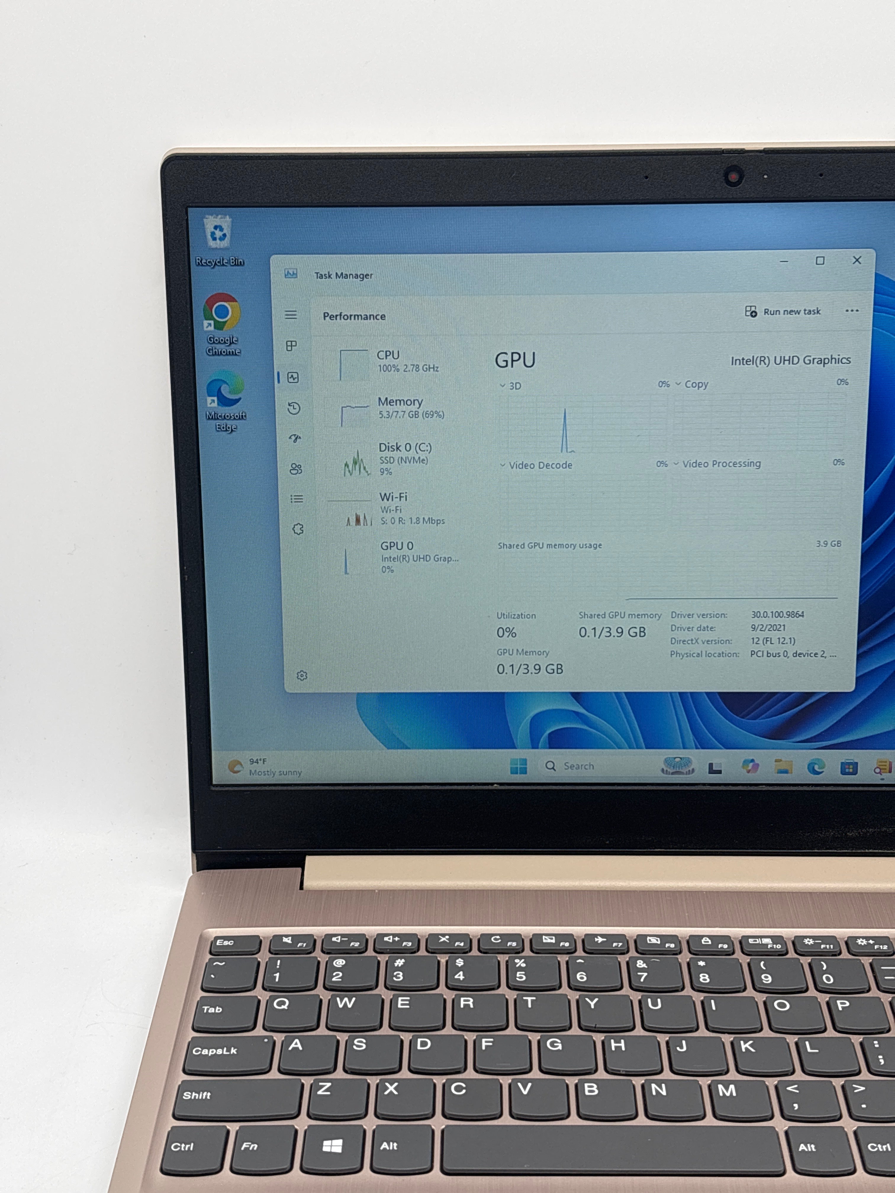 Lenovo Ideapad 3 15IL05 15.6" Intel Core i3-1005G1 8GB RAM 256GB SSD - Used