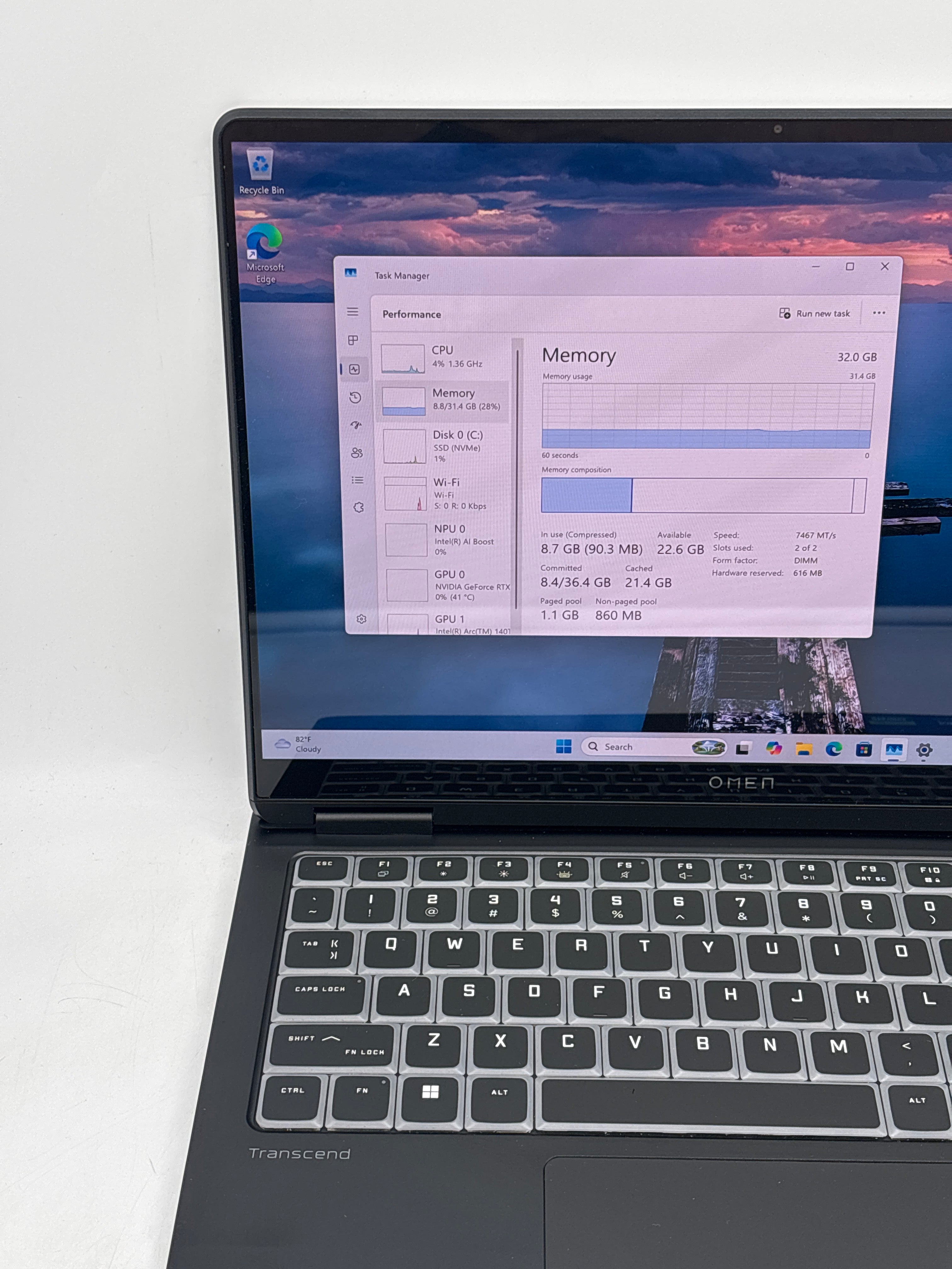 HP Omen Transcend 14 Oled Ultra 9 285H 32GB RAM 1TB SSD RTX 5070 - Warranty