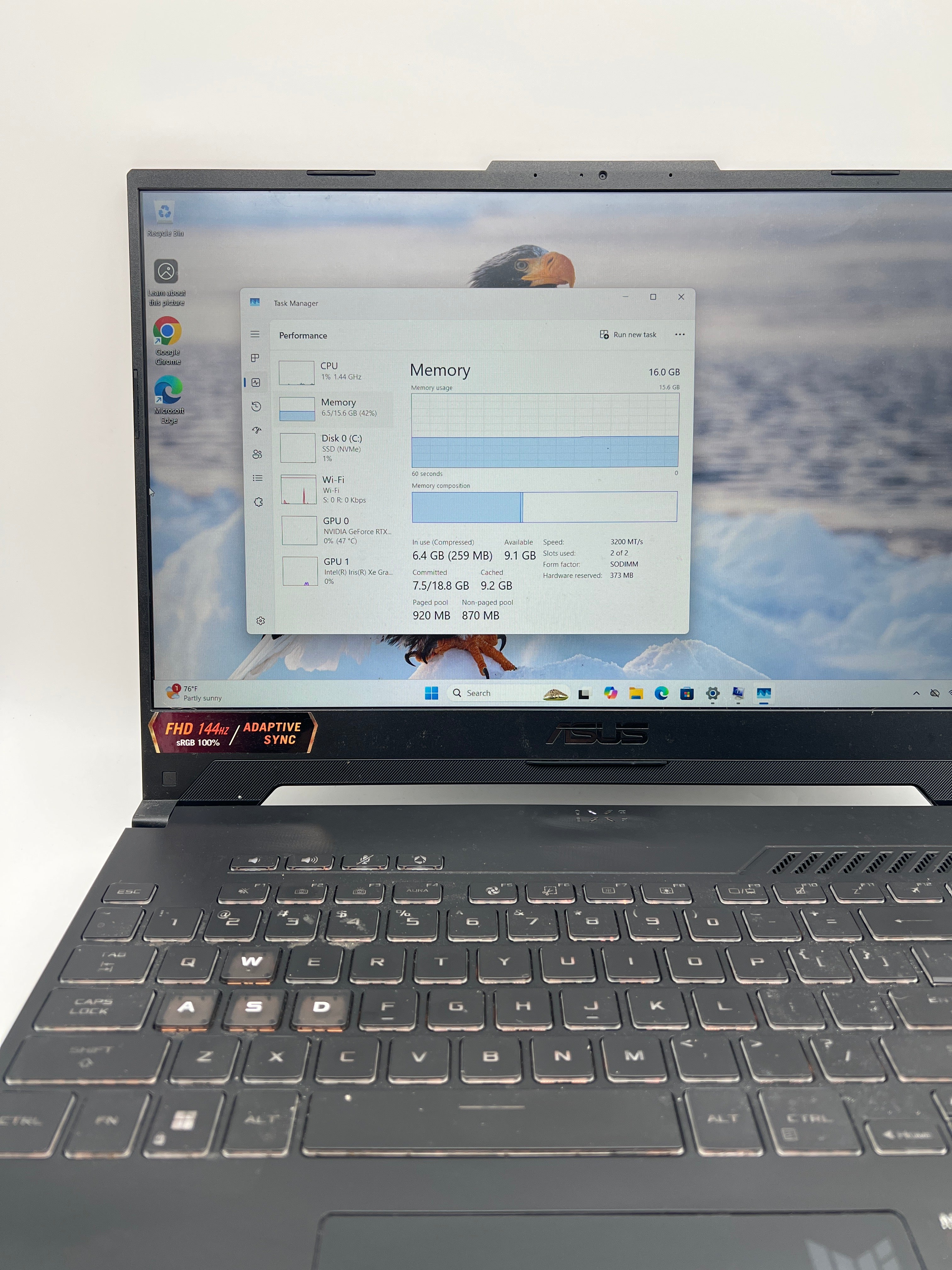 Asus TUF Gaming F15 i7-12700H 16GB RAM 512GB SSD RTX 4060 - Used