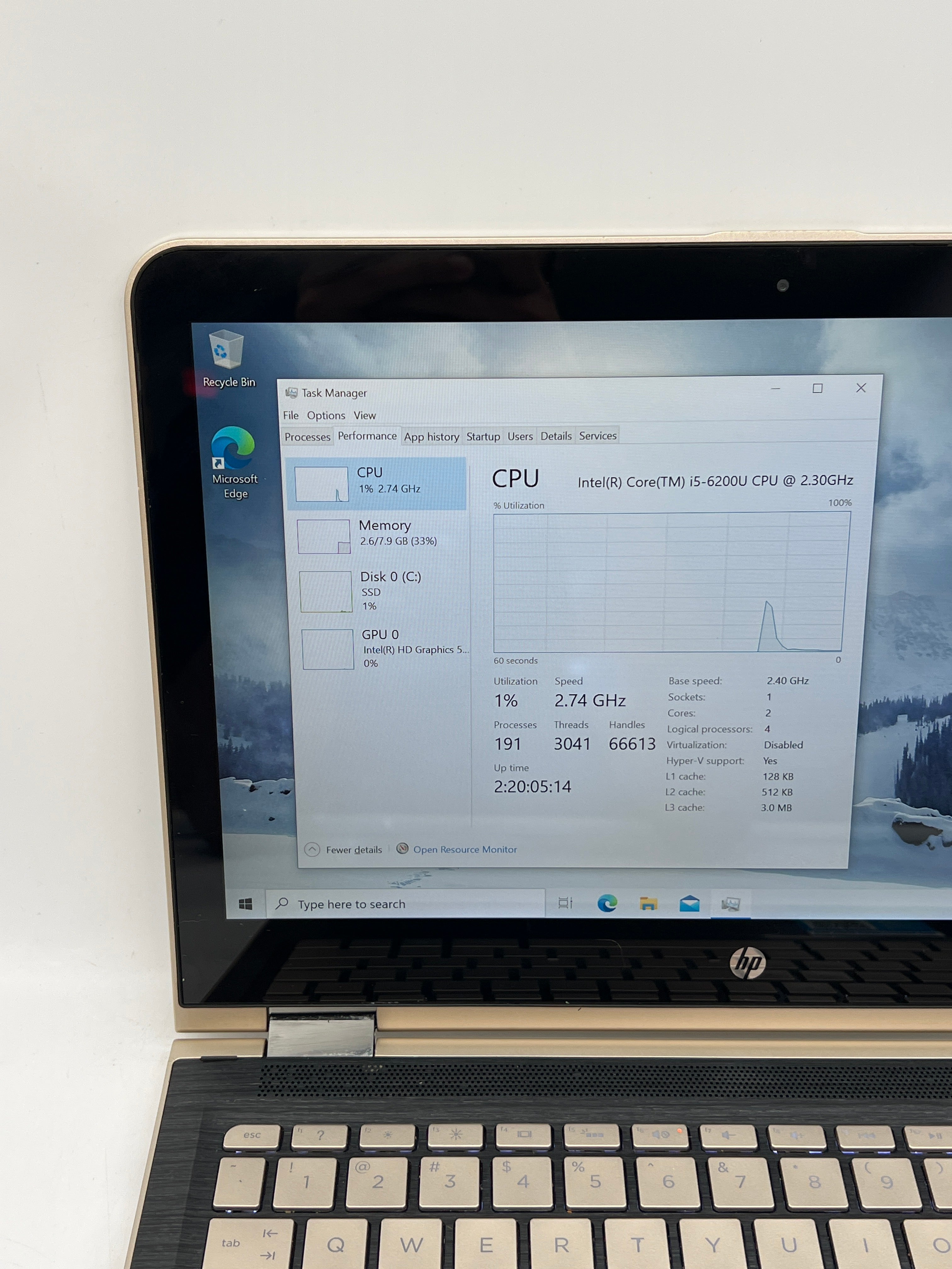 HP Pavilion x360 M3-U003DX 15.6" Intel i5-6200U 8GB RAM 128GB SSD Gold - Used