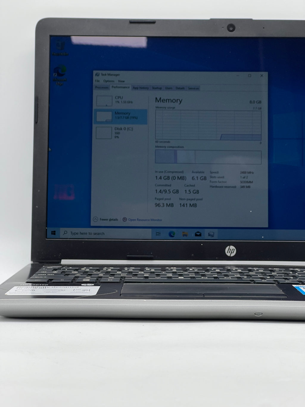 HP 15-DB0011DX AMD Ryzen 5 2500 U 8GB RAM 128GB SSD - Used
